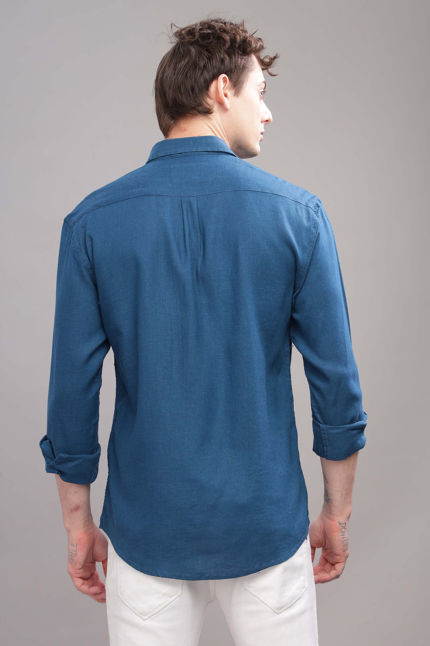Pure Linen Blue Shirt