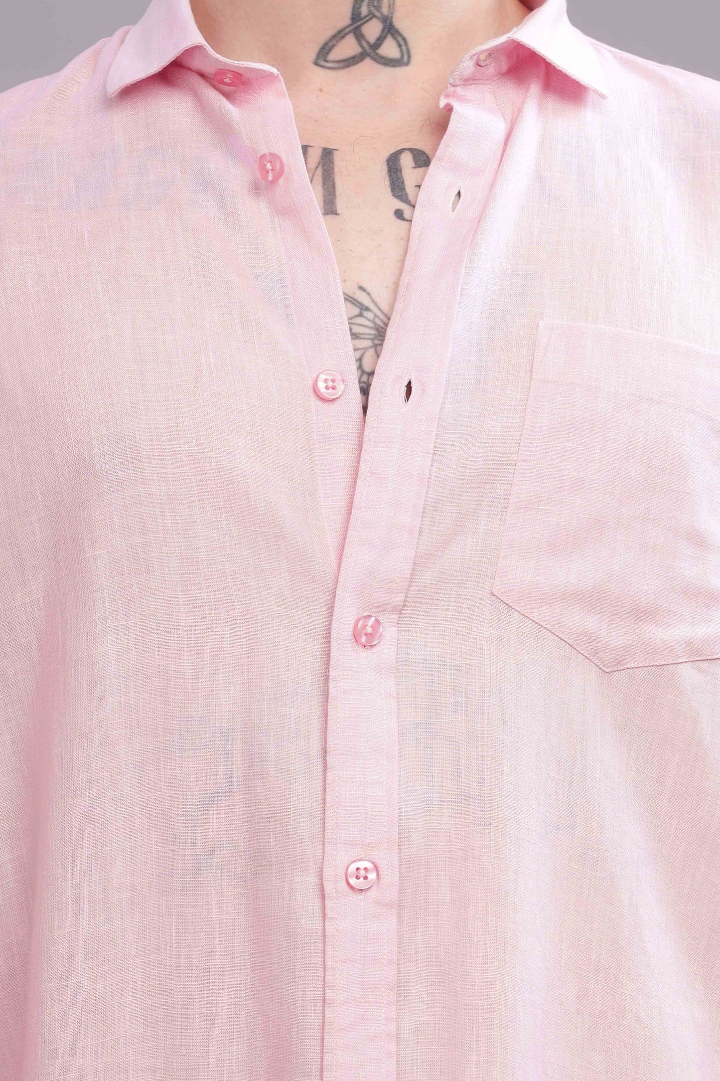 Pure Linen Pink Shirt