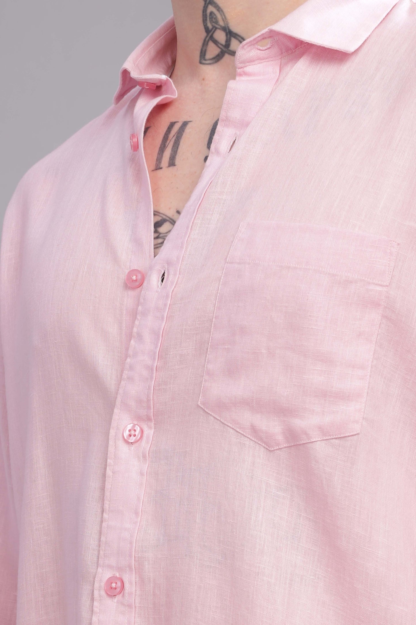 Pure Linen Pink Shirt