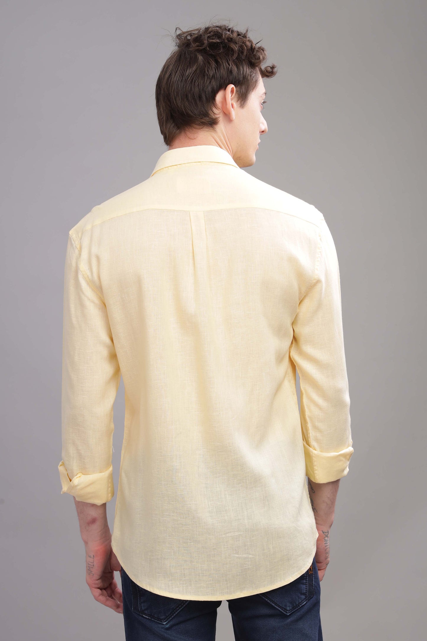 Pure Linen Yellow Shirt