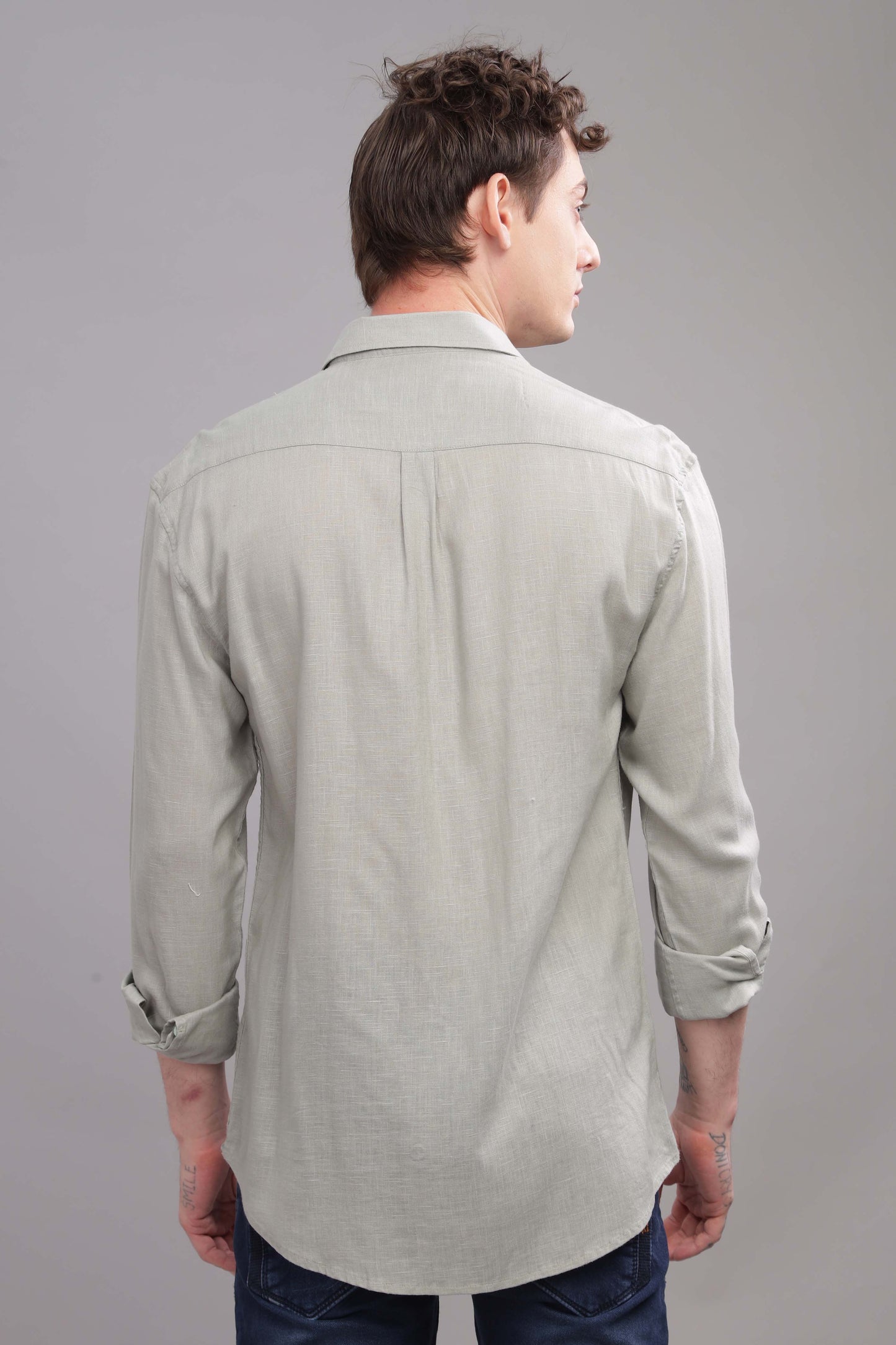 PURE LINEN GREY SHIRT