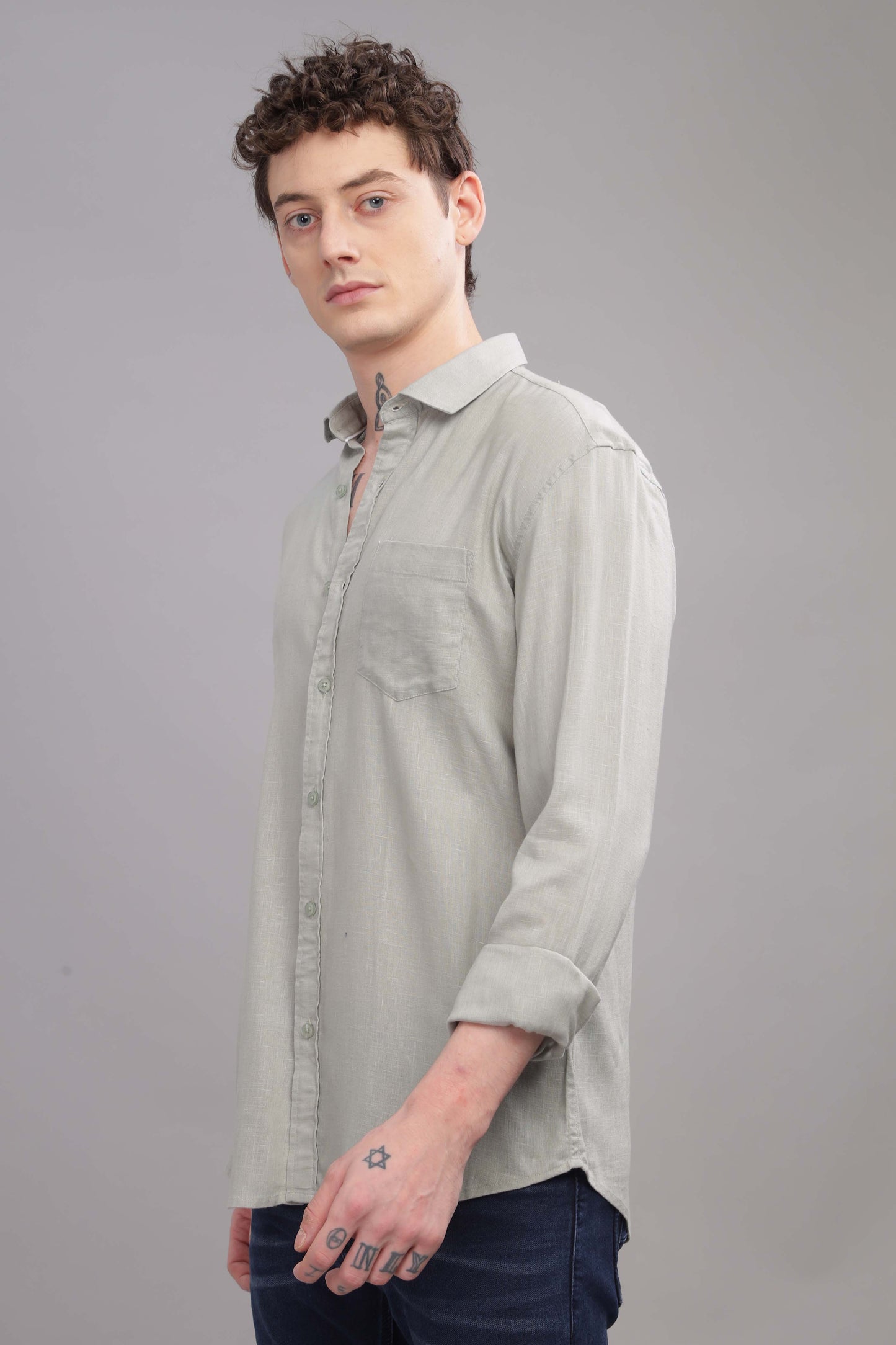 PURE LINEN GREY SHIRT