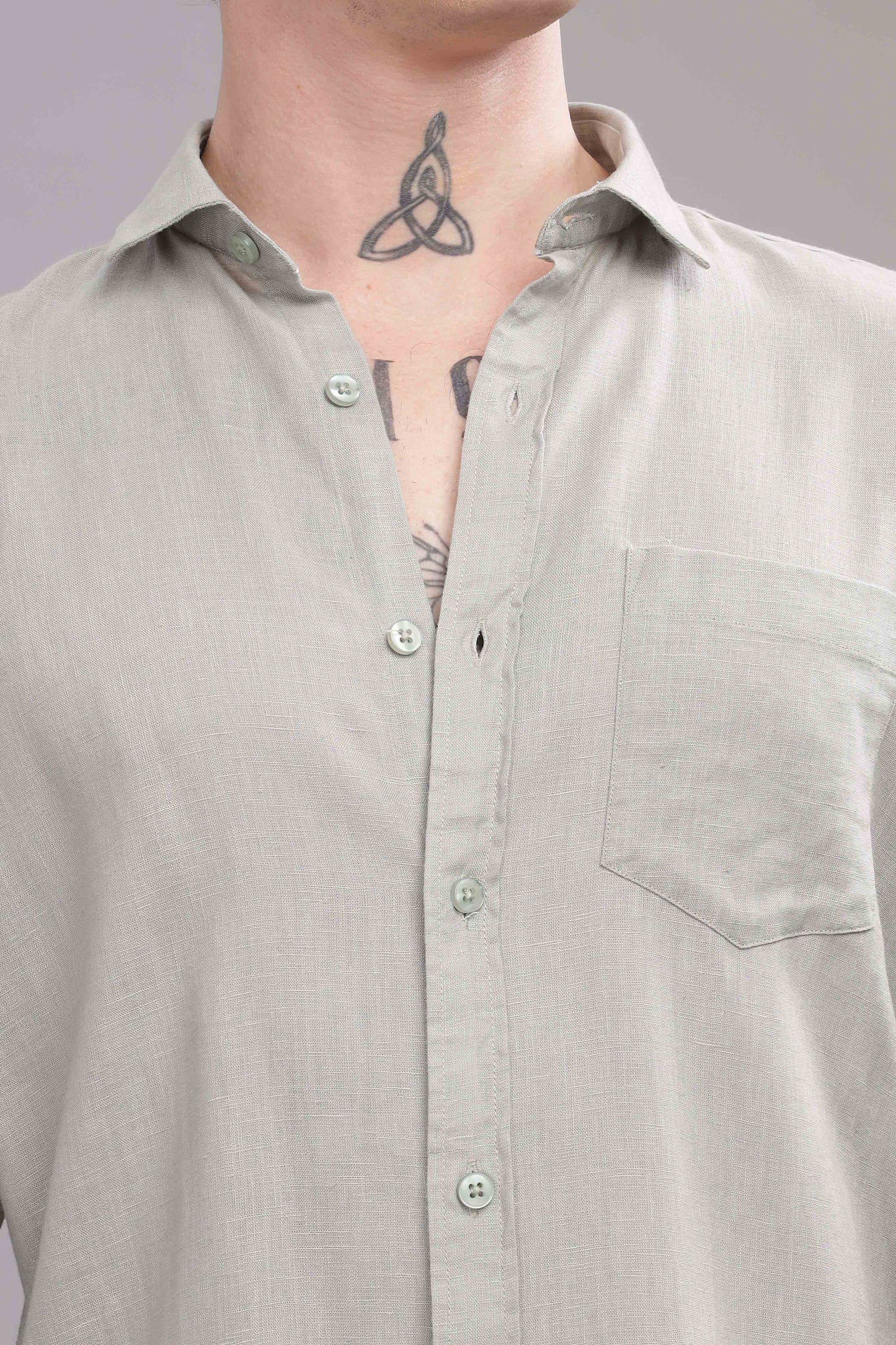PURE LINEN GREY SHIRT