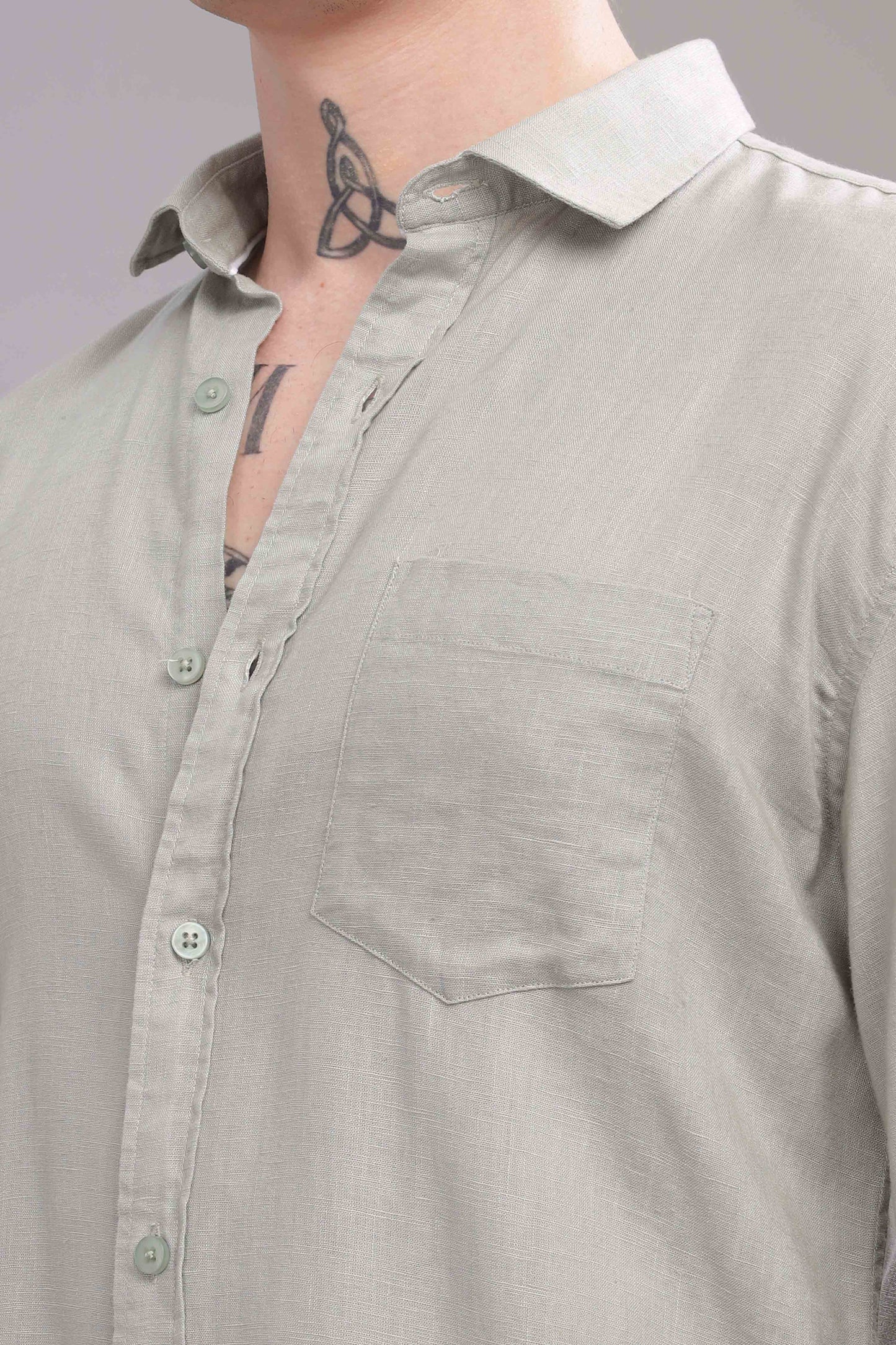 PURE LINEN GREY SHIRT