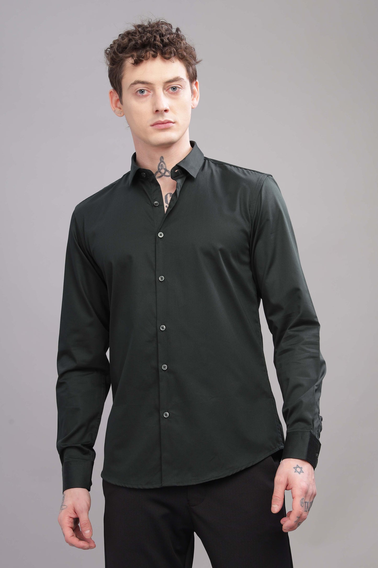 Olive Satin Shirt