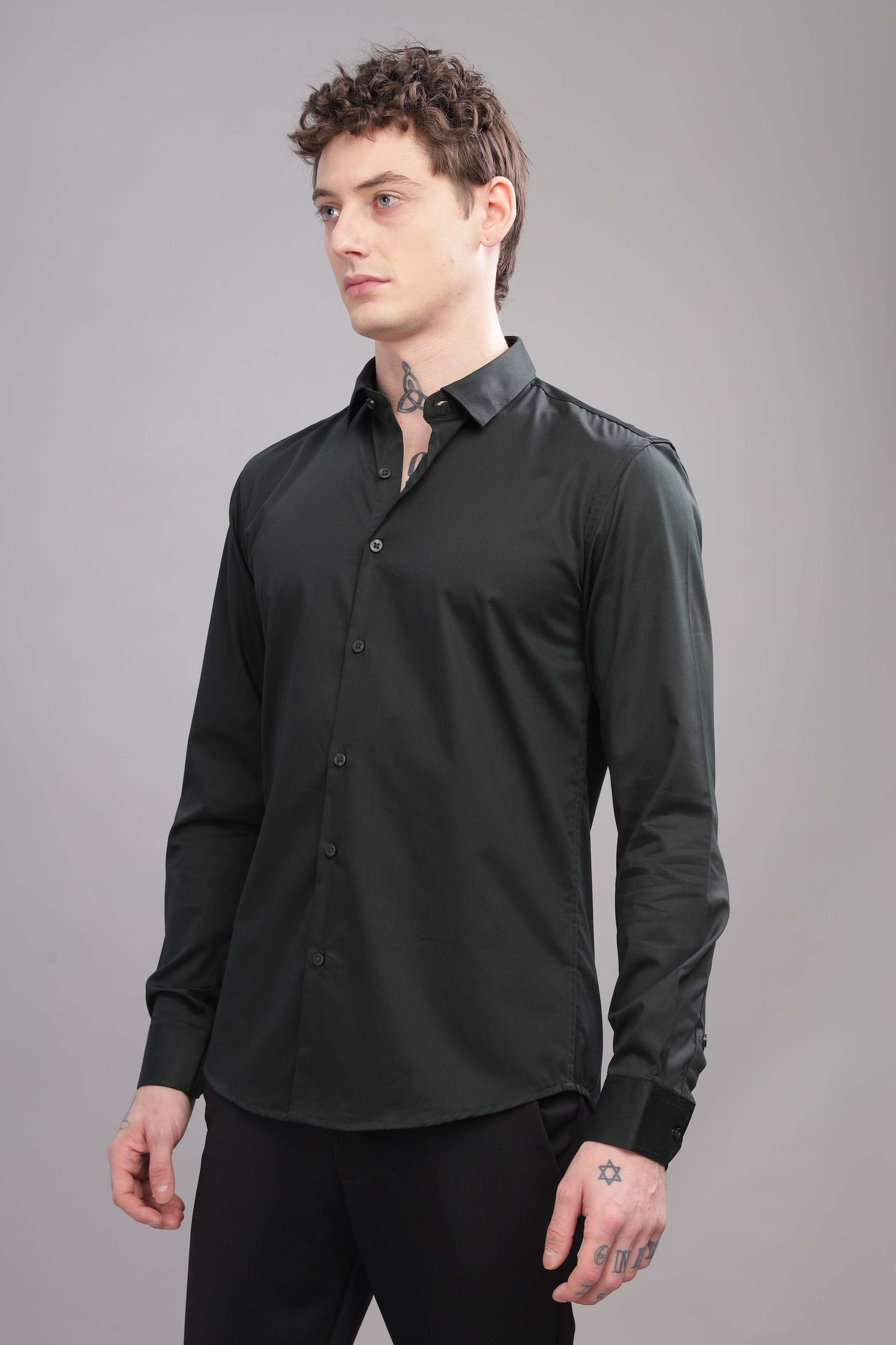 Olive Satin Shirt