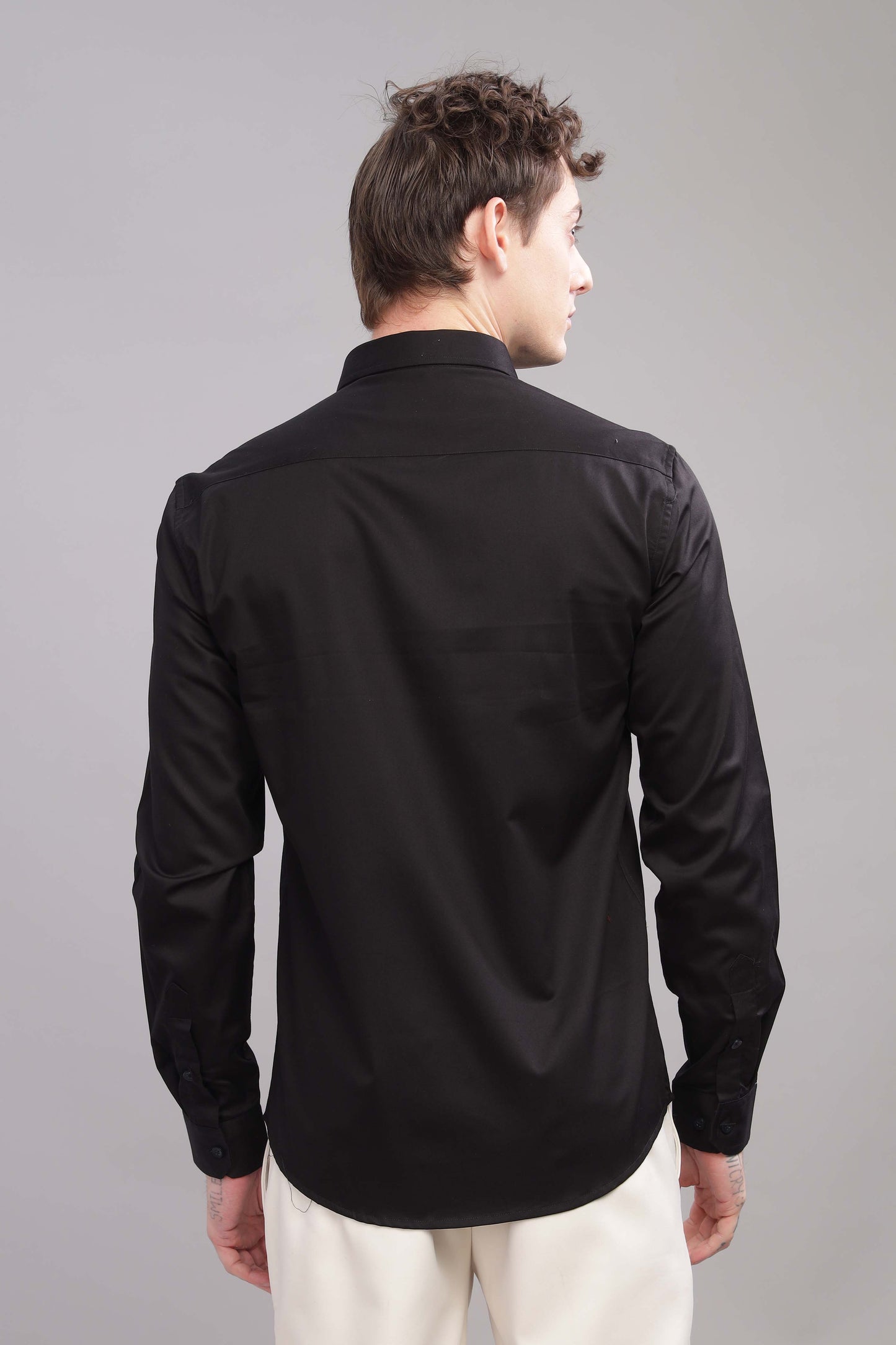 Black Satin lycra  Shirt