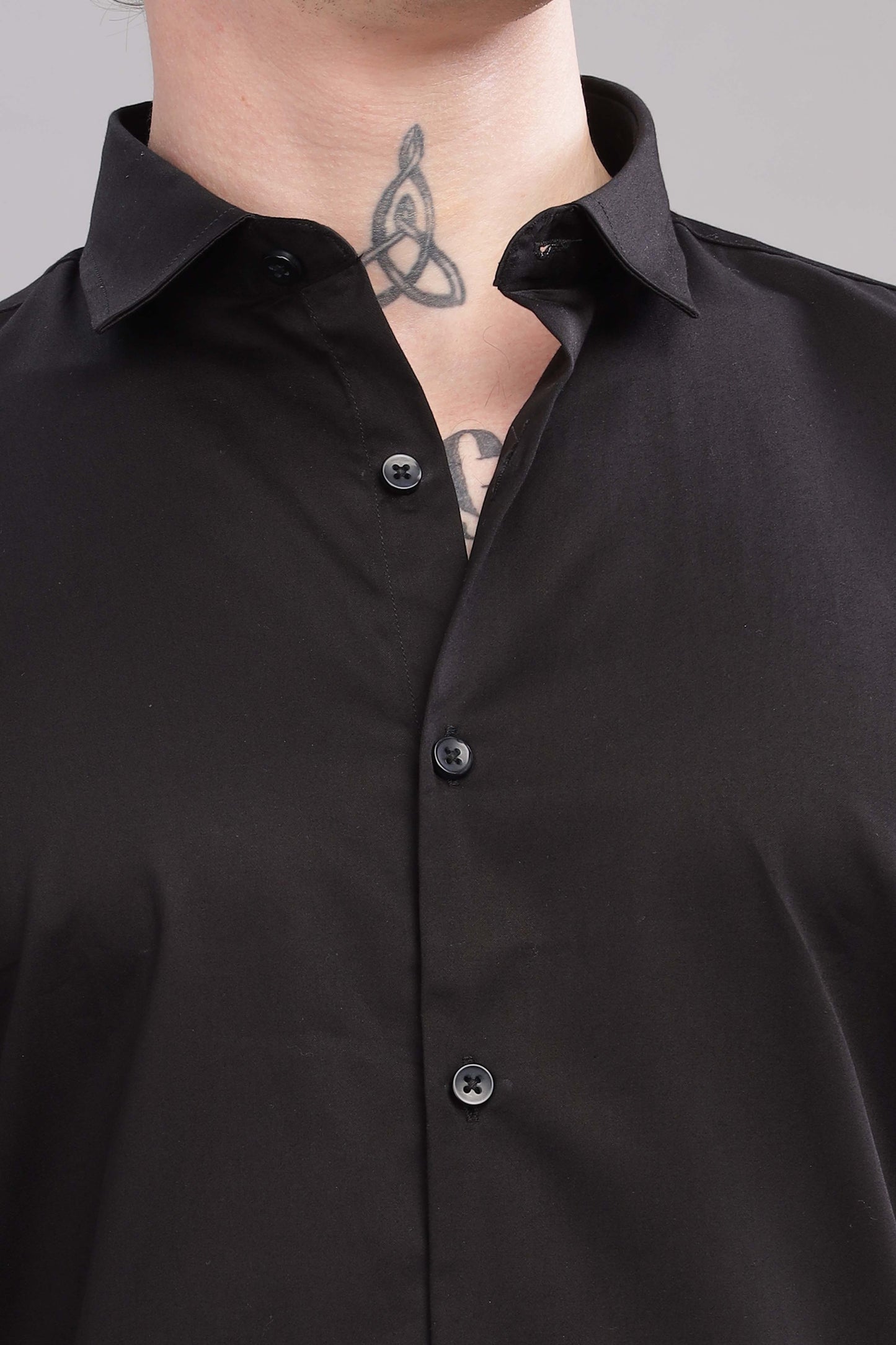 Black Satin lycra  Shirt