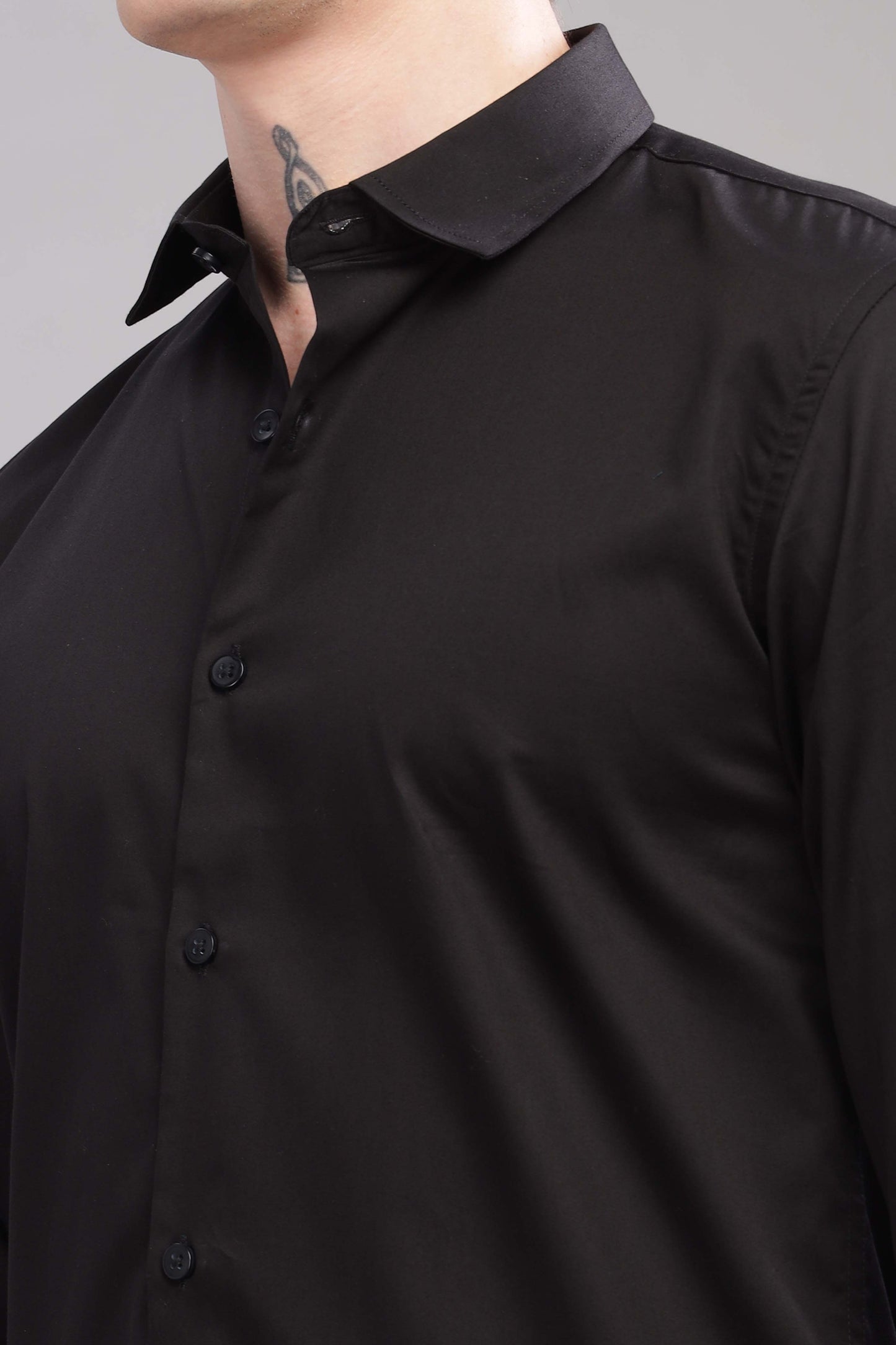 Black Satin lycra  Shirt