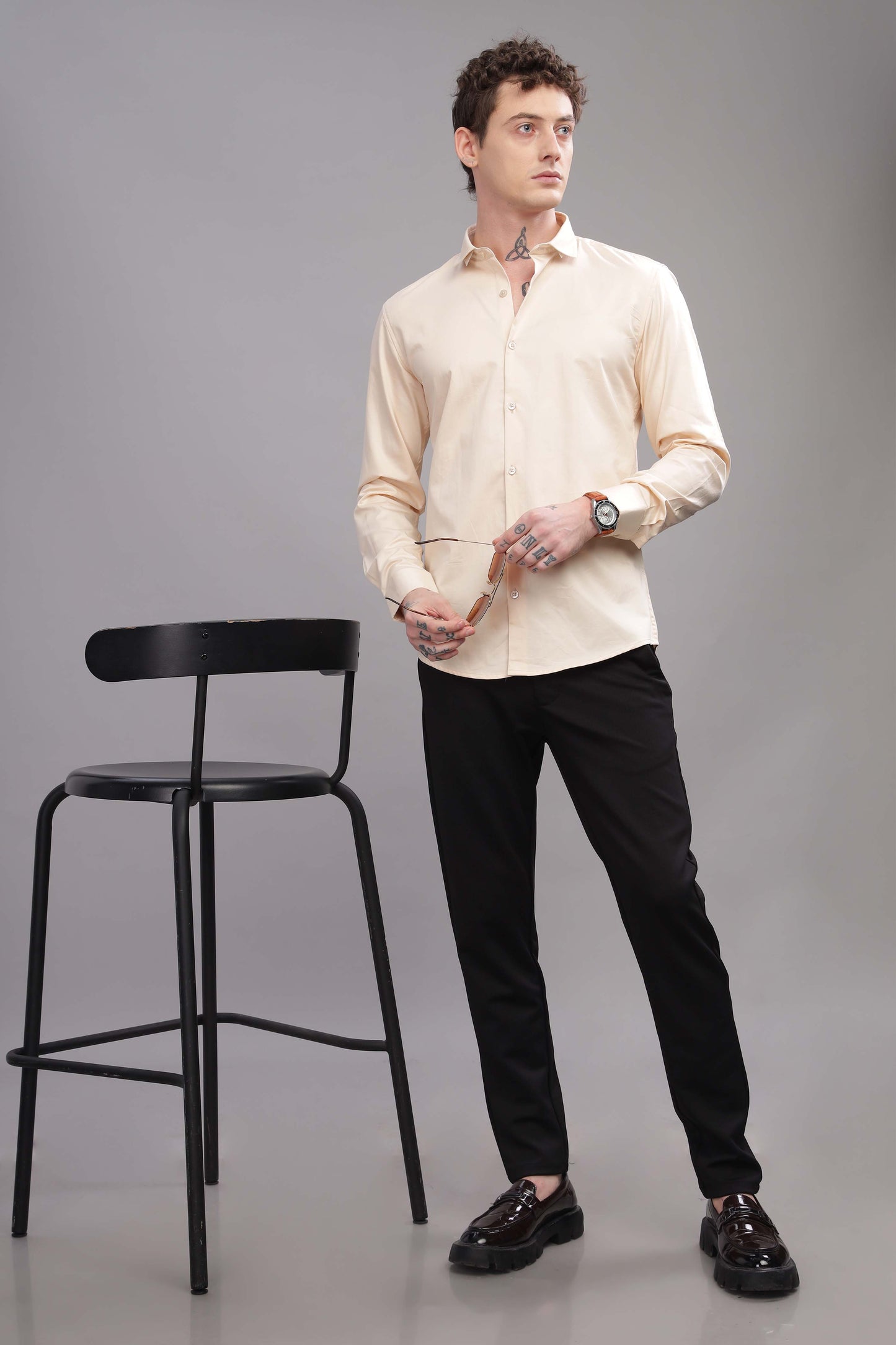 Pure Satin Cream Shirts