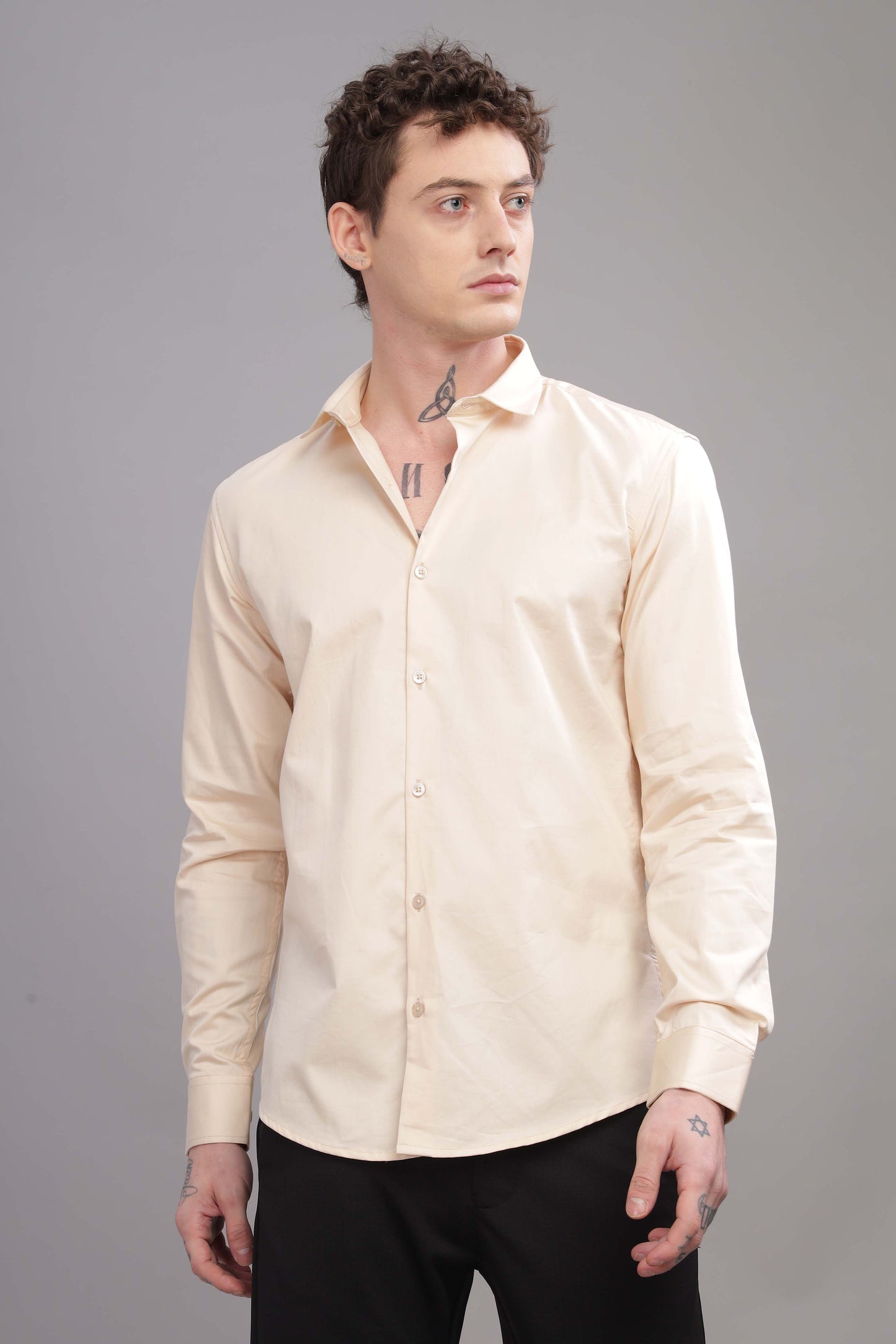 Pure Satin Cream Shirts