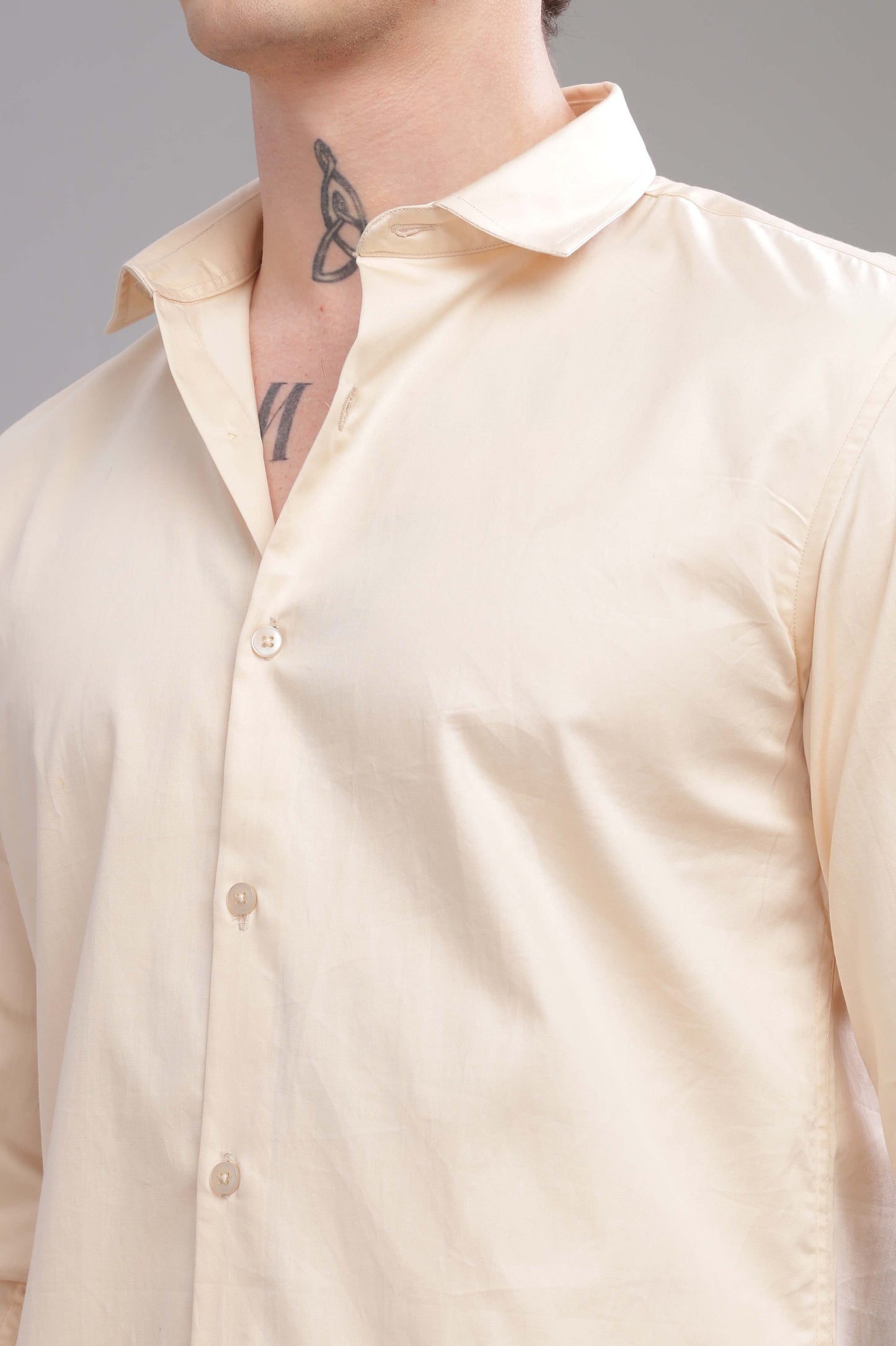 Pure Satin Cream Shirts