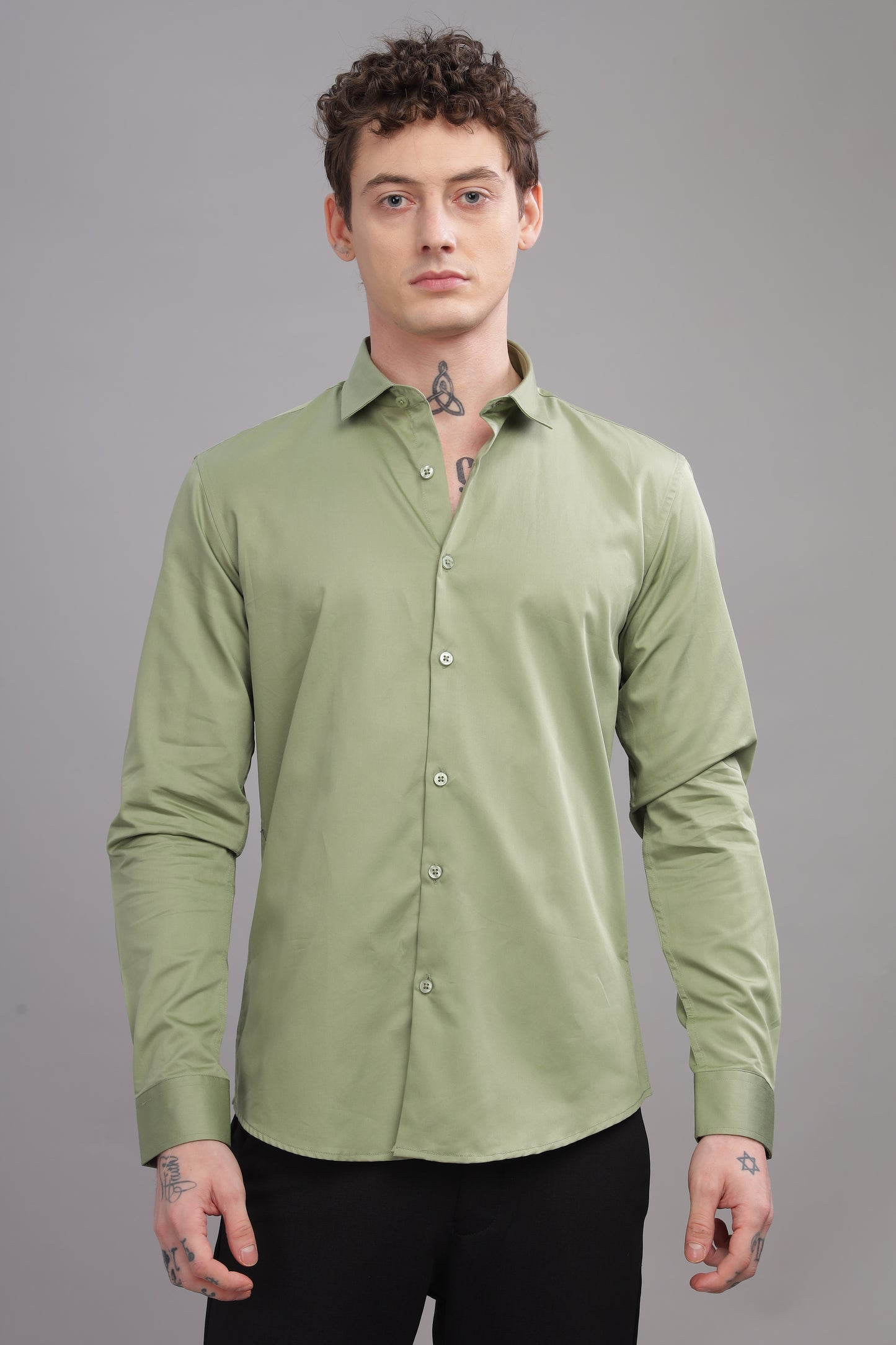 Olive Satin Shirt