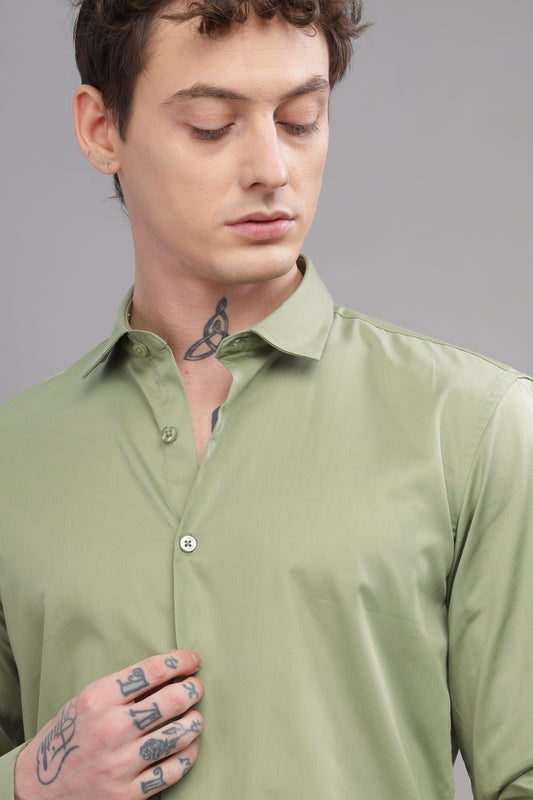 Olive Satin Shirt