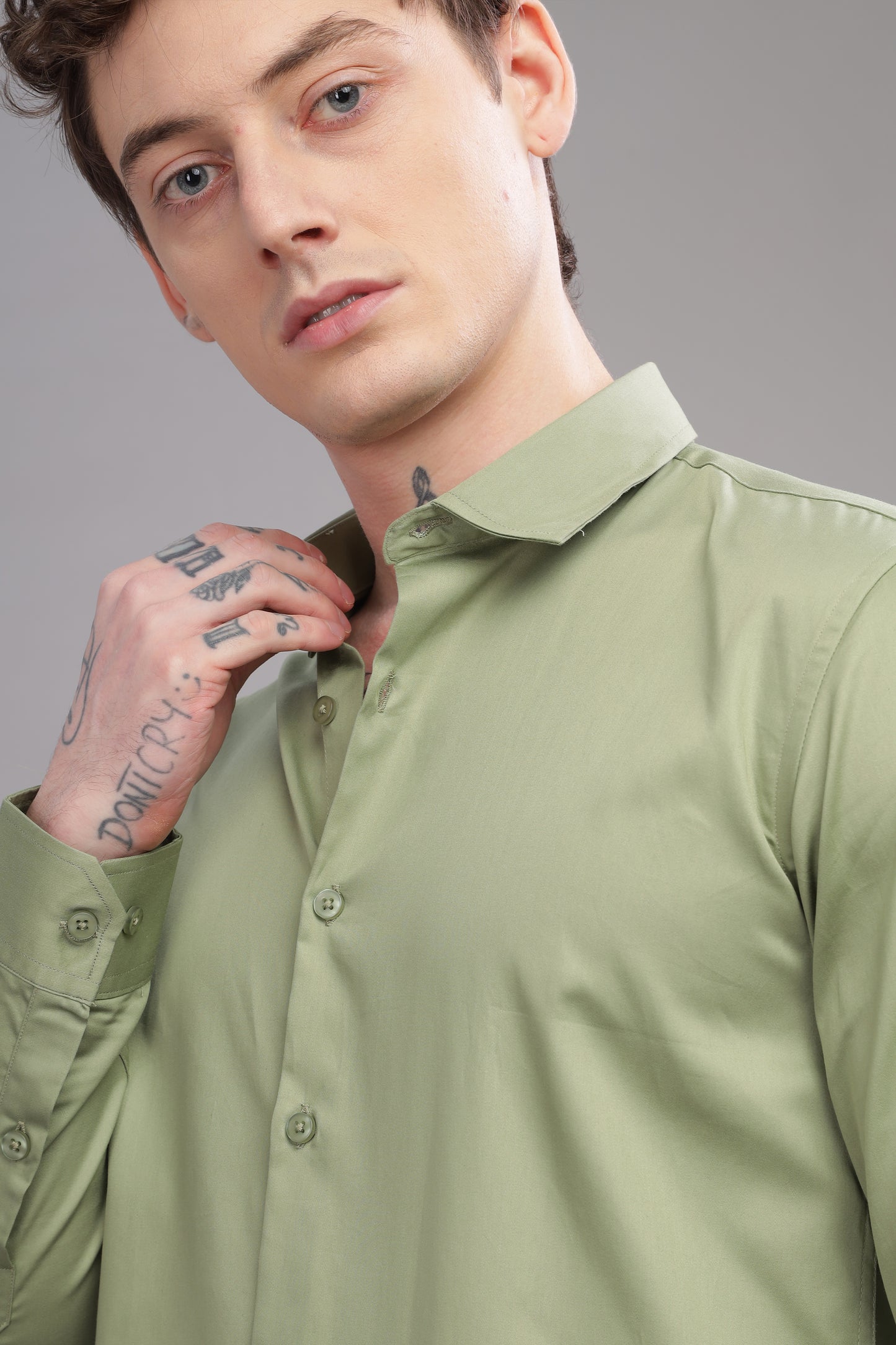 Olive Satin Shirt