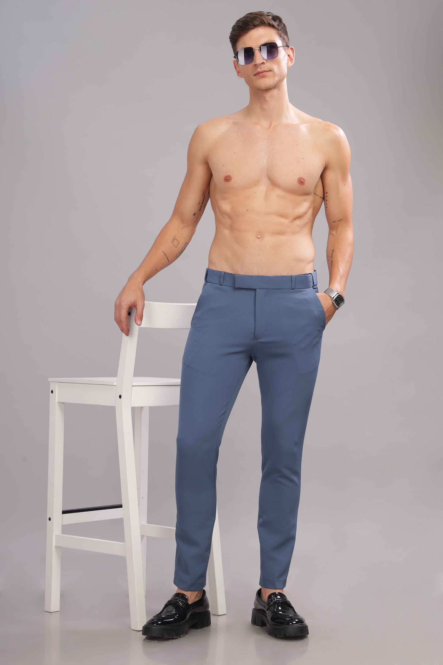 Crystal Blue Flexi Waist Trouser