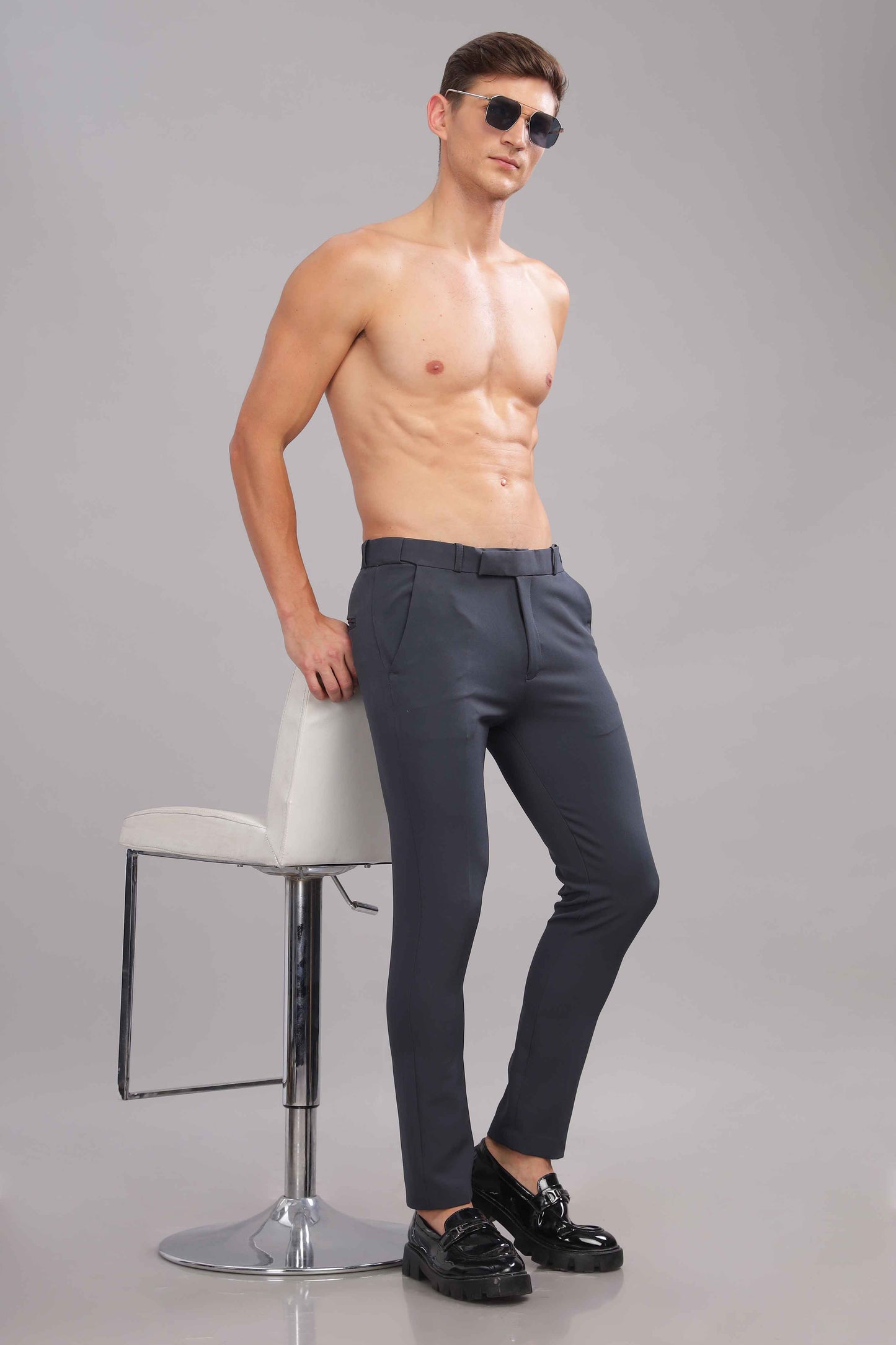 Jet Grey Flexi Waist Trouser
