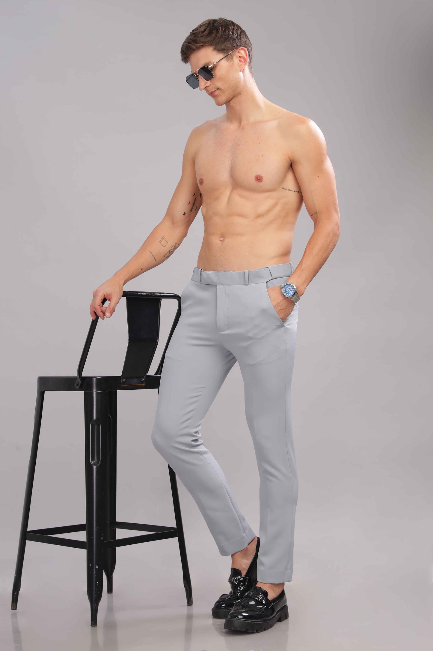 Silver Grey Flexi Waist Trouser