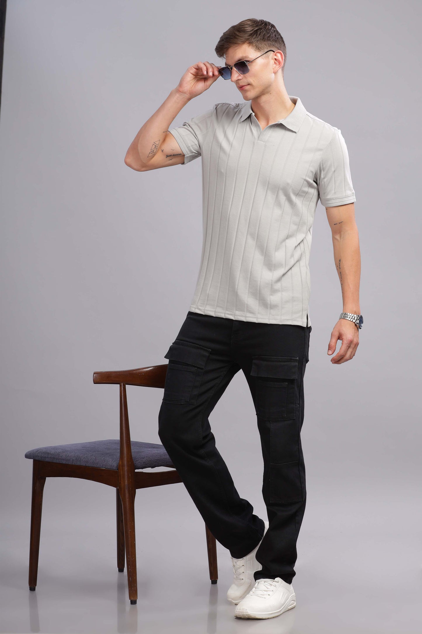 Ice Grey Vibe Shift Polo
