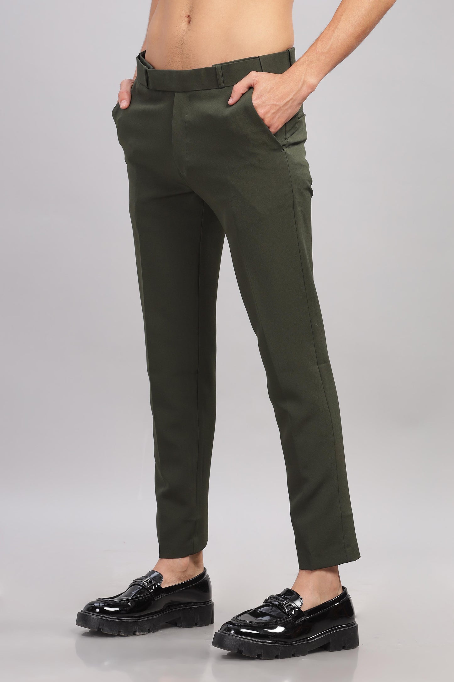 Olive Flexi Waist Trouser