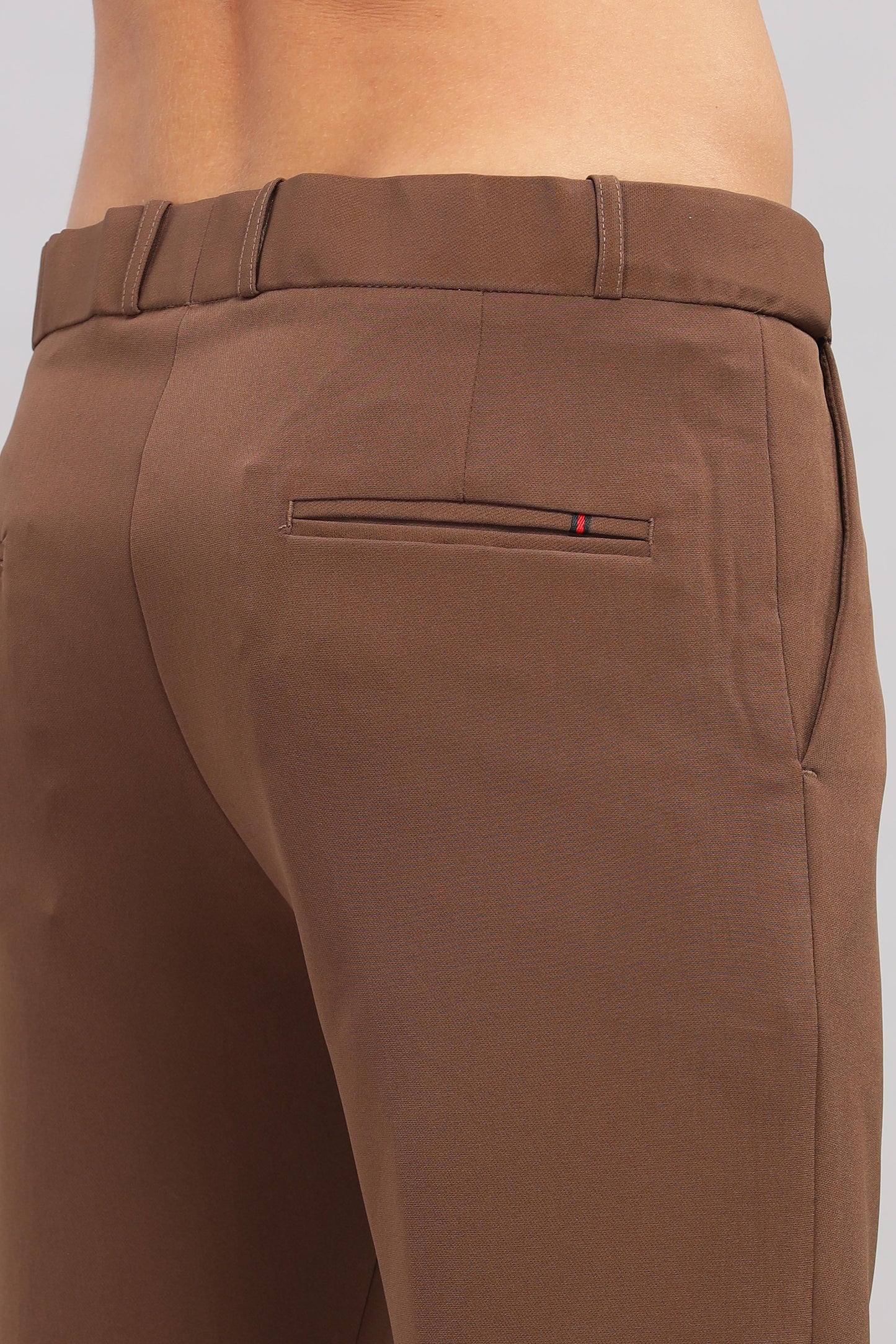 Brown Flexi Waist Trouser