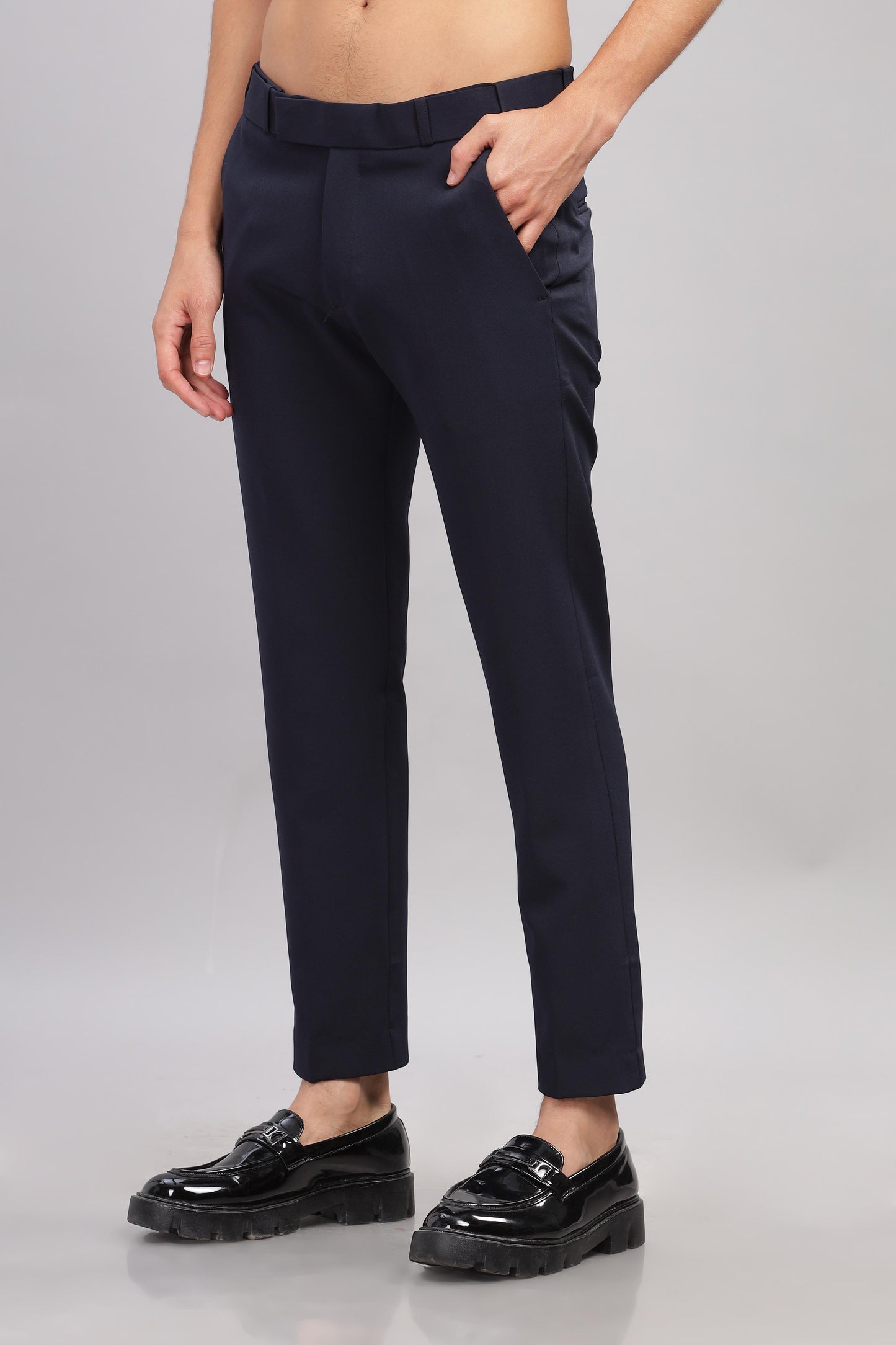 Navy Flexi Waist Trouser