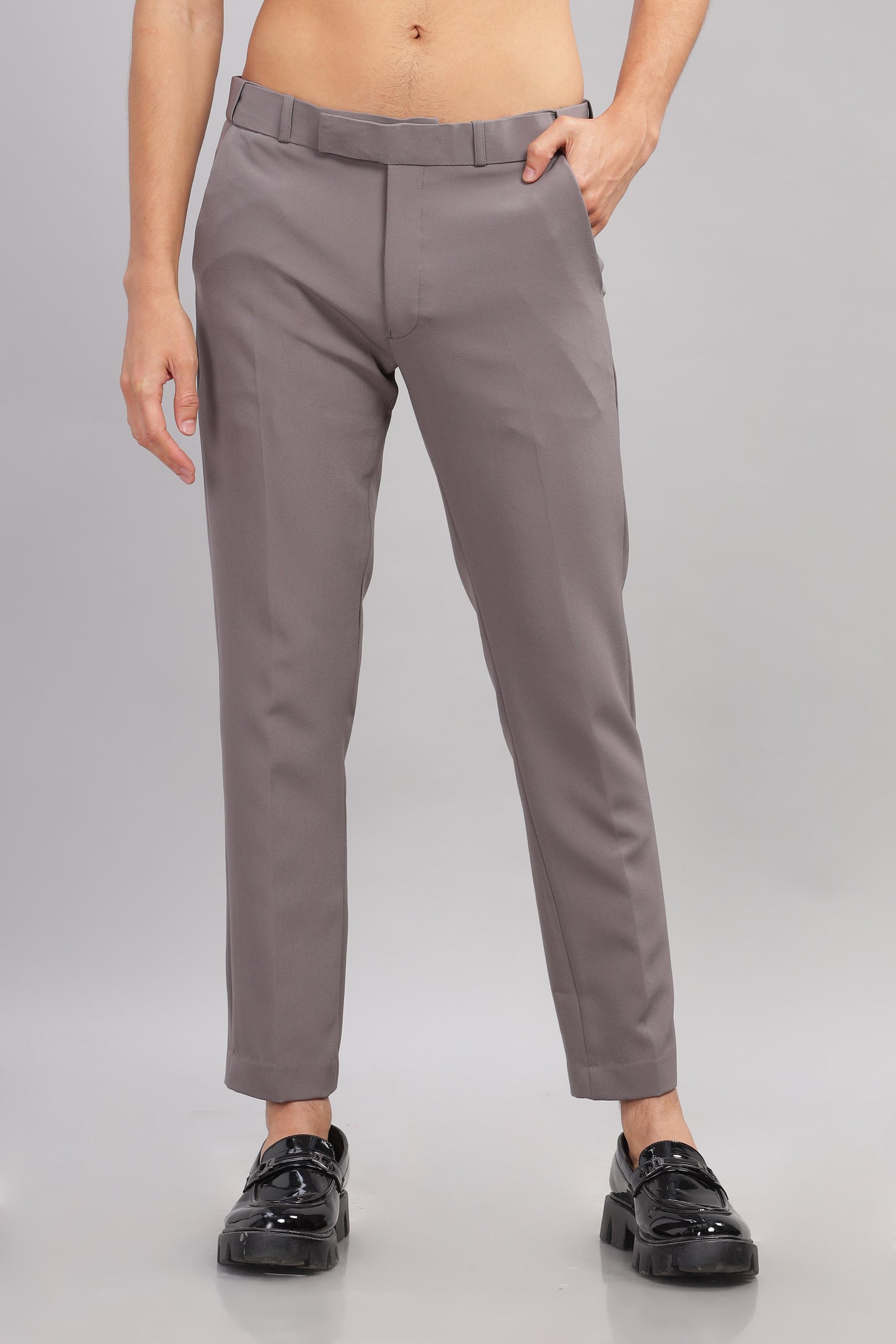 Dusty Grey Flexi Waist Trouser