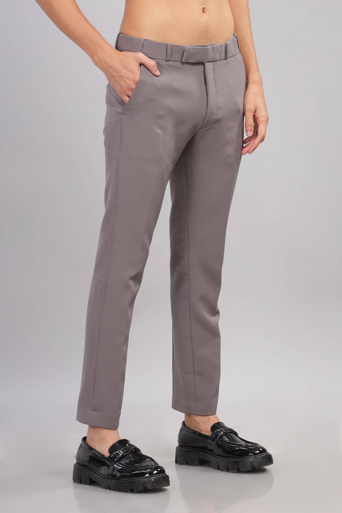 Dusty Grey Flexi Waist Trouser