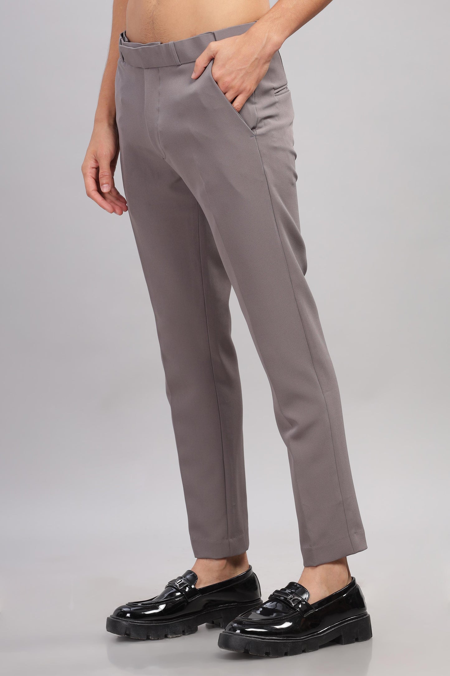 Dusty Grey Flexi Waist Trouser