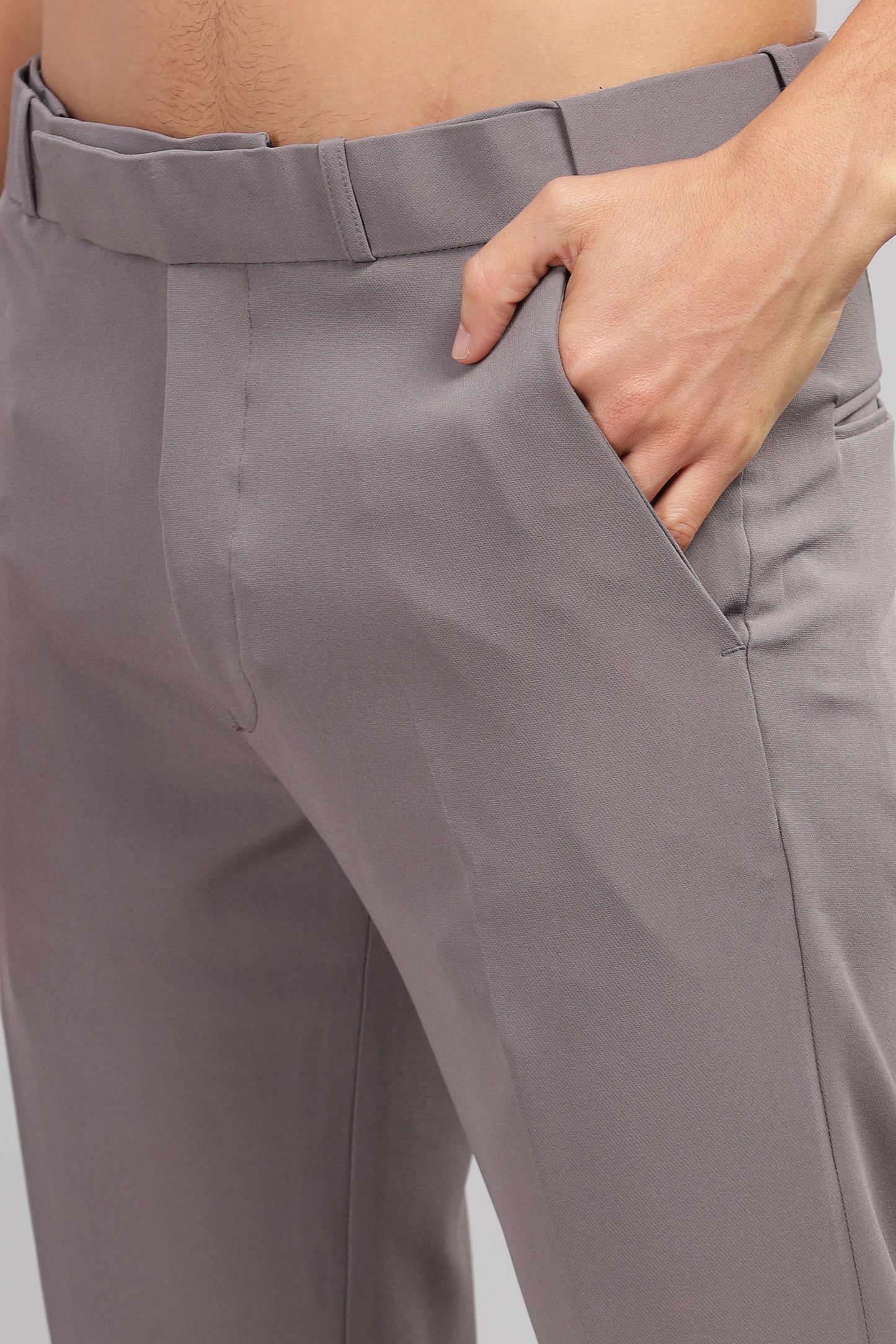 Dusty Grey Flexi Waist Trouser