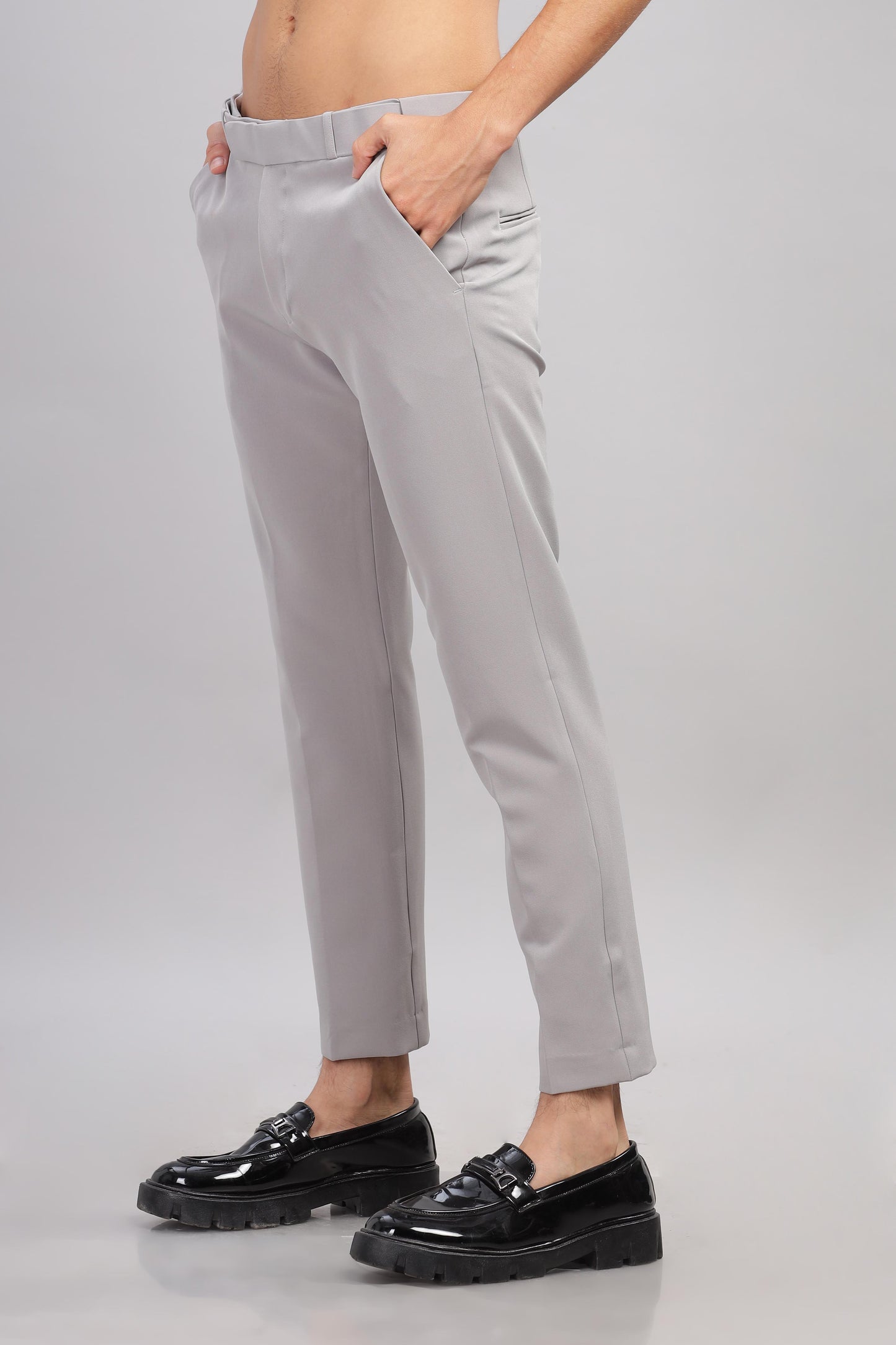 Platinium Grey Flexi Waist Trouser