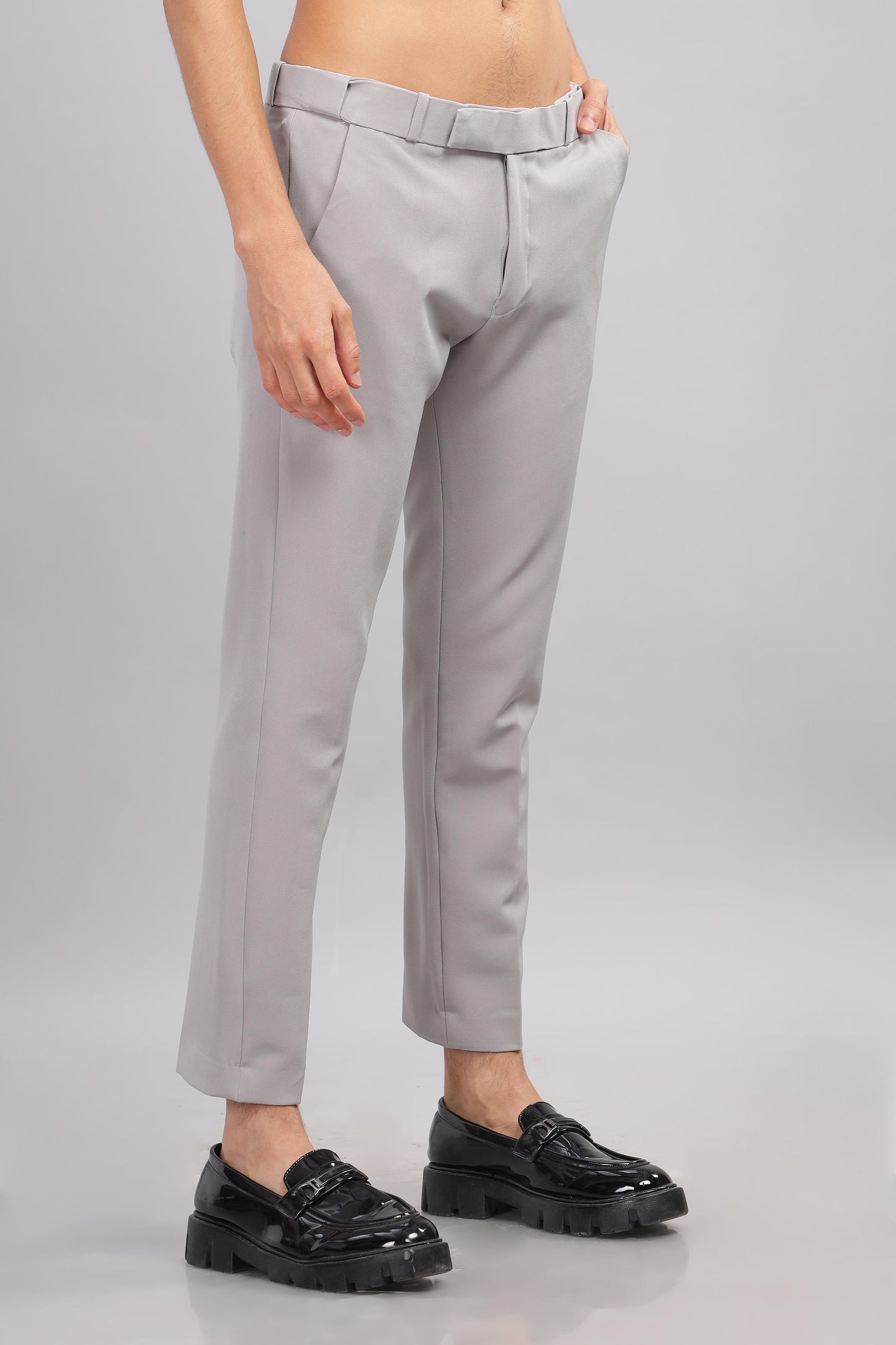 Platinium Grey Flexi Waist Trouser