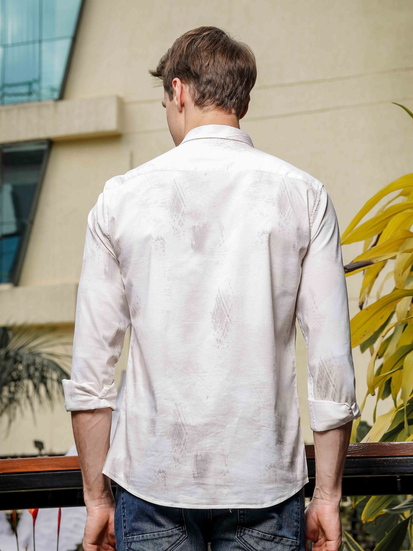 Light Print Blue Full Sleeve Shirt