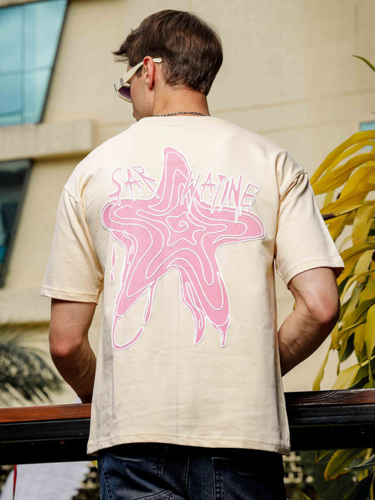 Sarwatine Lime Printed Oversized Tee