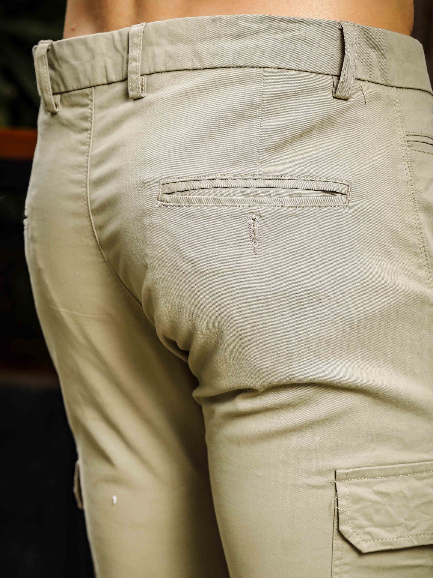 Beige Cargo Joggers