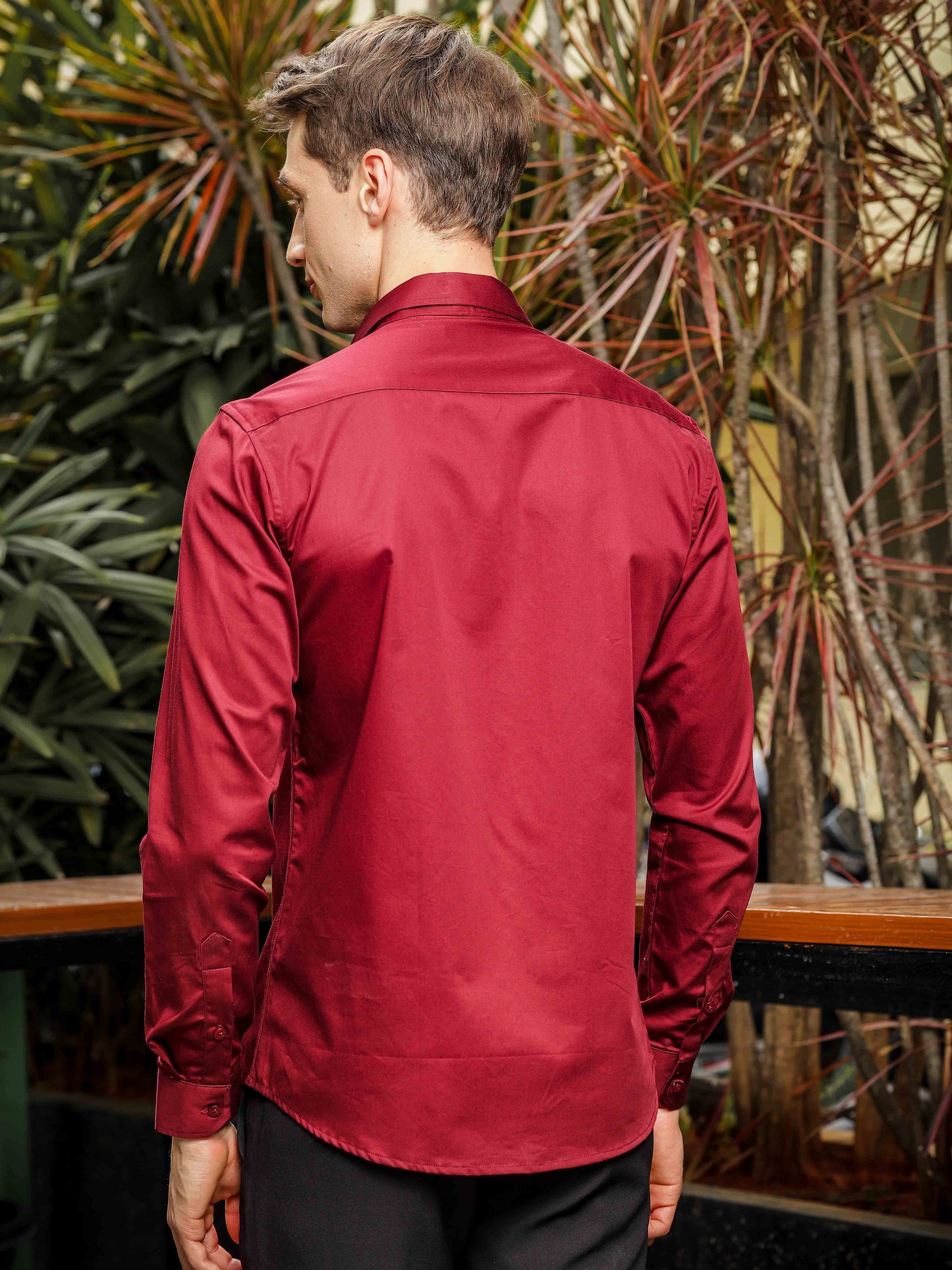 Maroon Satin Shirt