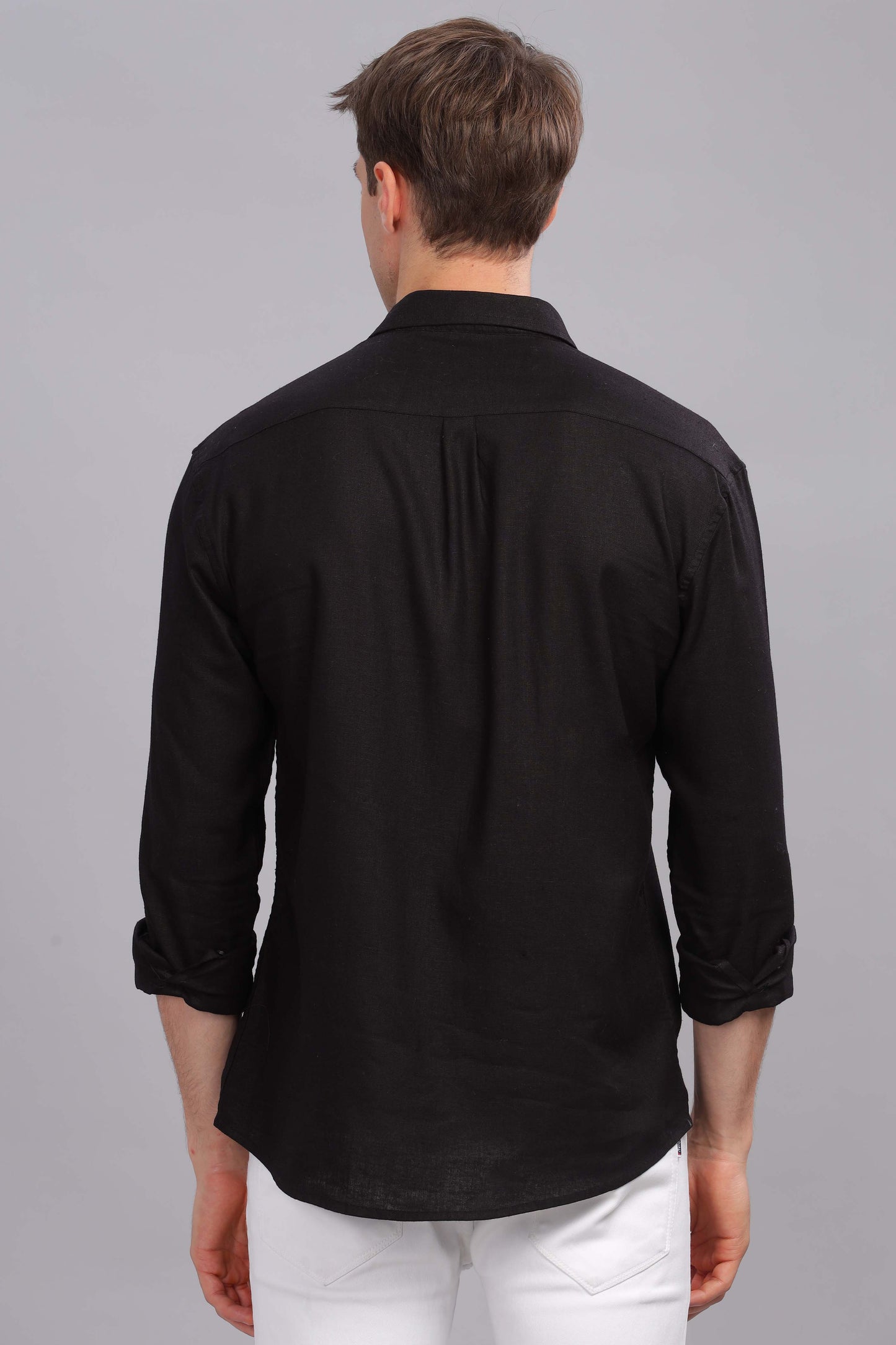 Pure Linen Black Shirt