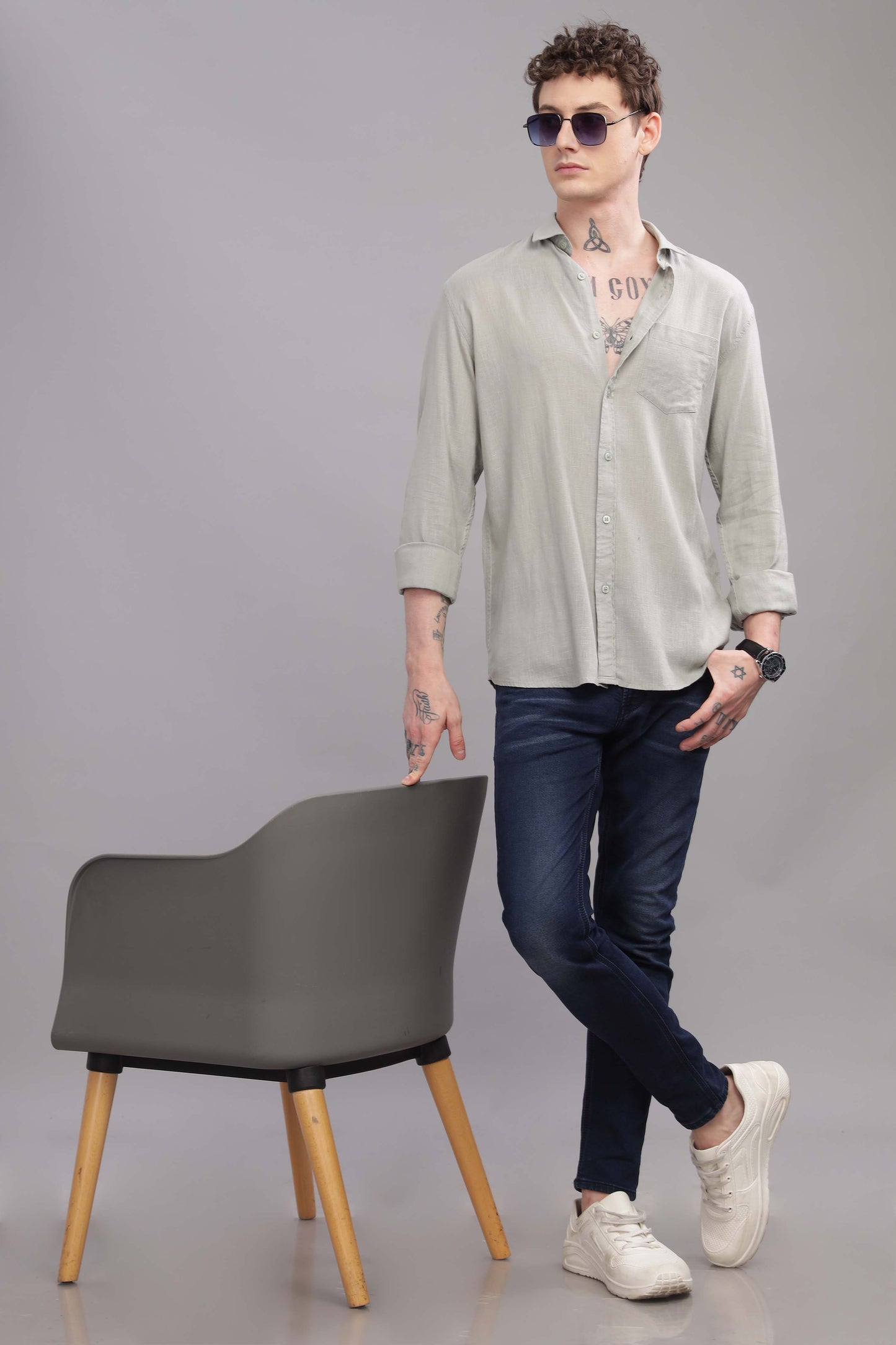 PURE LINEN GREY SHIRT