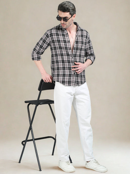 Black and Green Checks Shirt