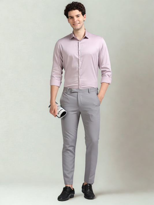 Lavender  60's Satin lycra Shirt