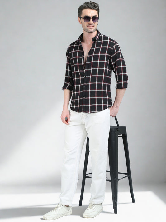 Black and Red Checks Shirt