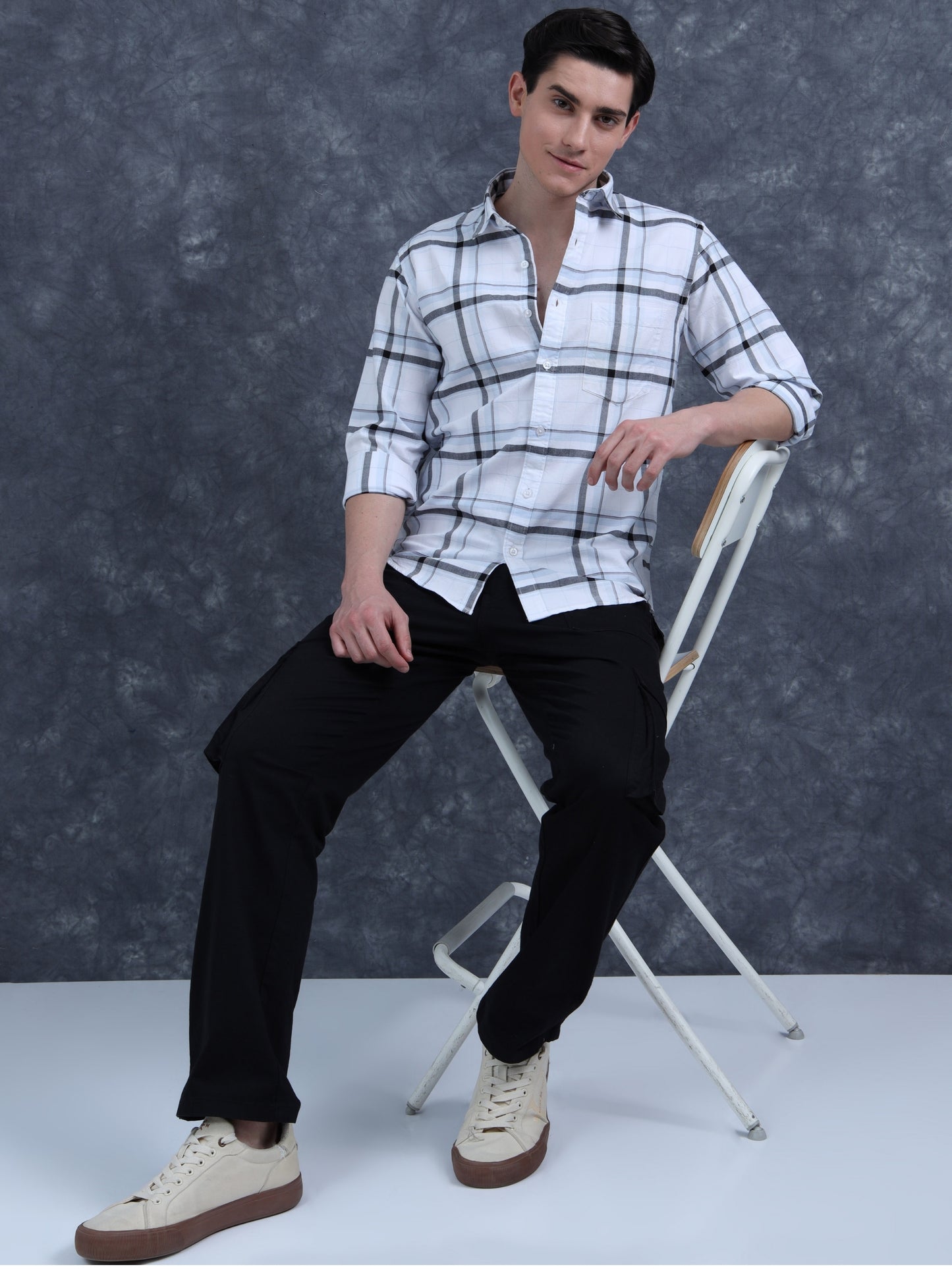 Sky Blue  Checks Shirt