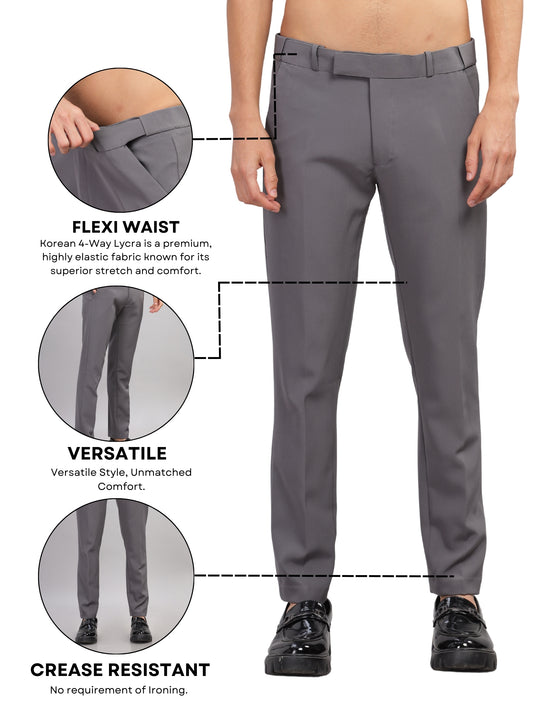 Dark Grey Flexi Waist Trouser