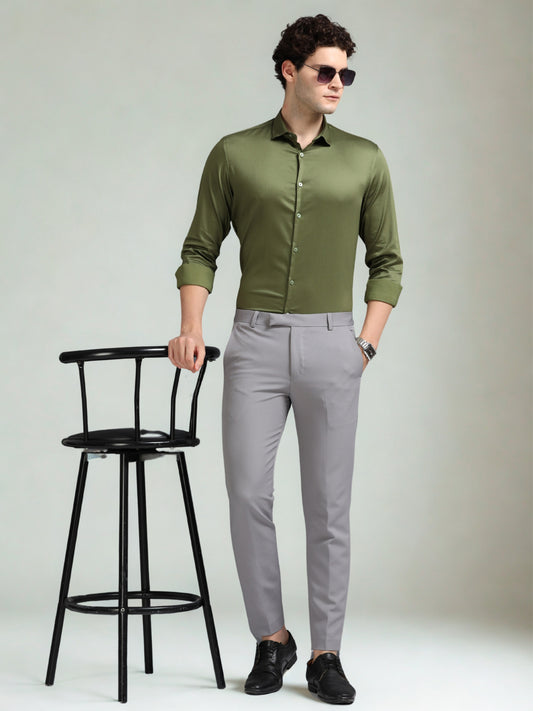 Green 60's Satin lycra Shirt