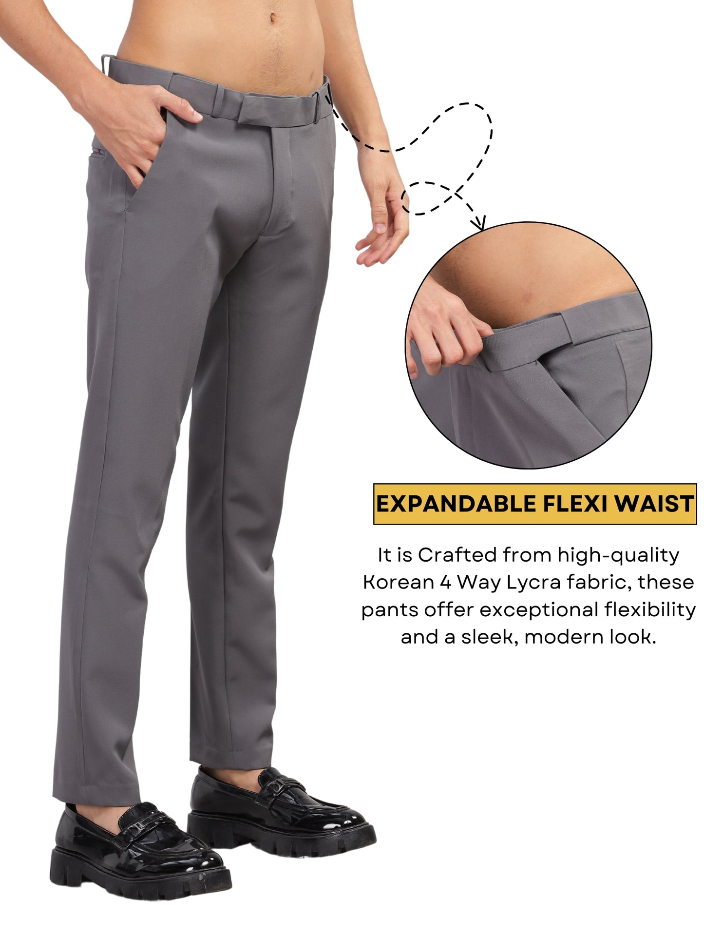 Dark Grey Flexi Waist Trouser