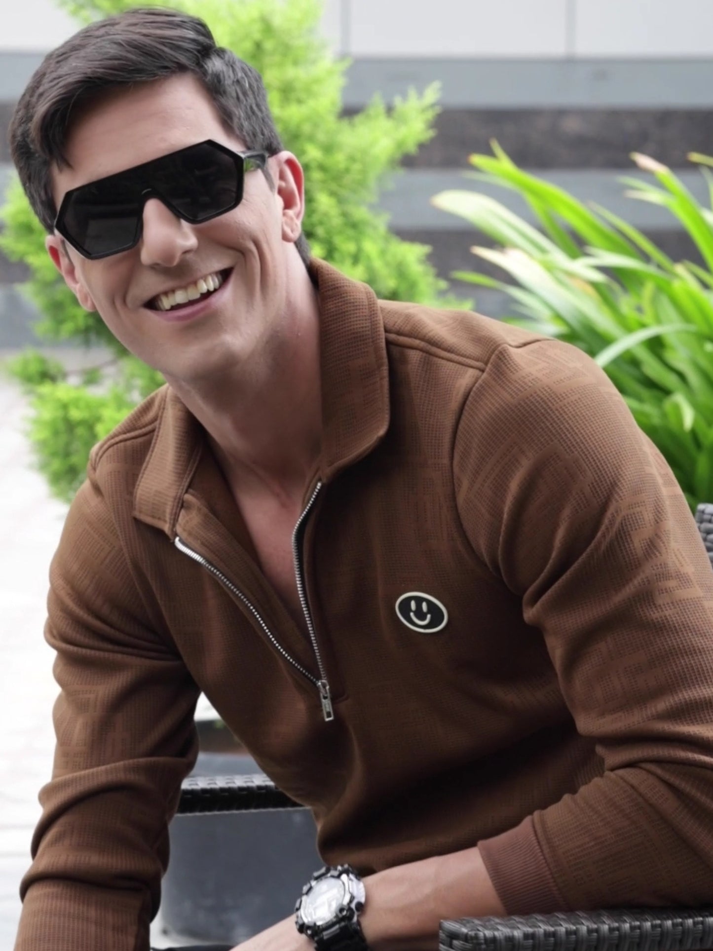 Imported Jumpers 420 gsm Sweat Shirt -Brown fully stretch
