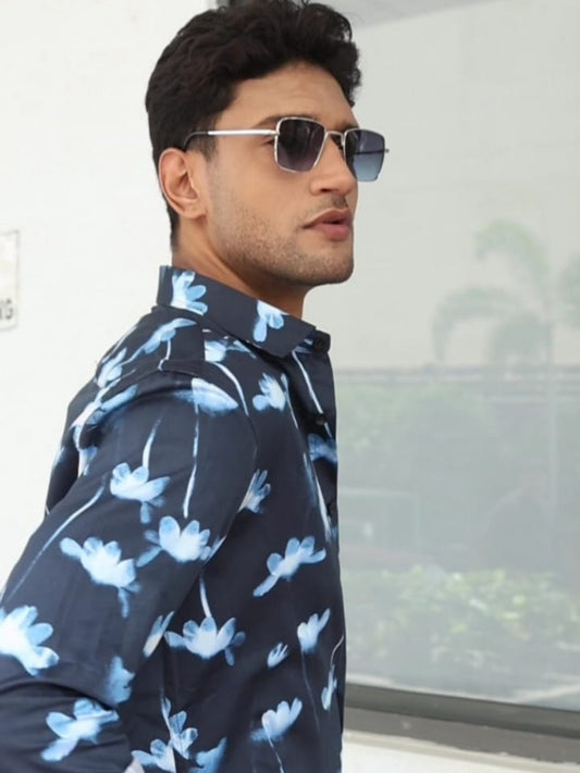 Navy Printed Shirt