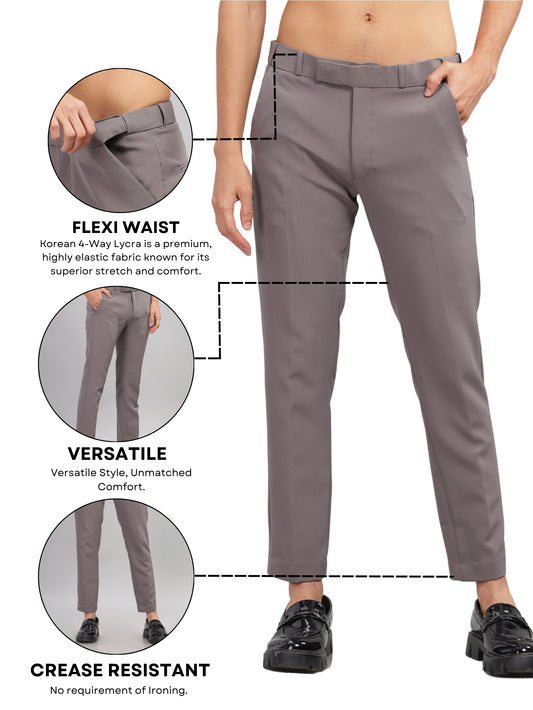 Dusty Grey Flexi Waist Trouser