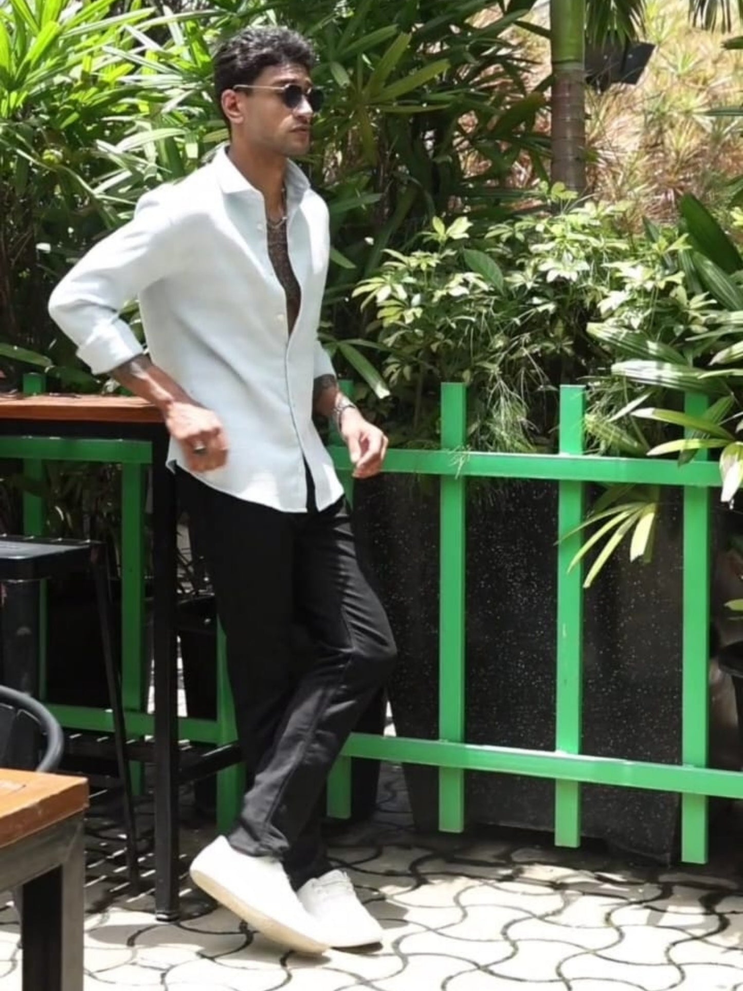 Light Green Imported Textured Shirts