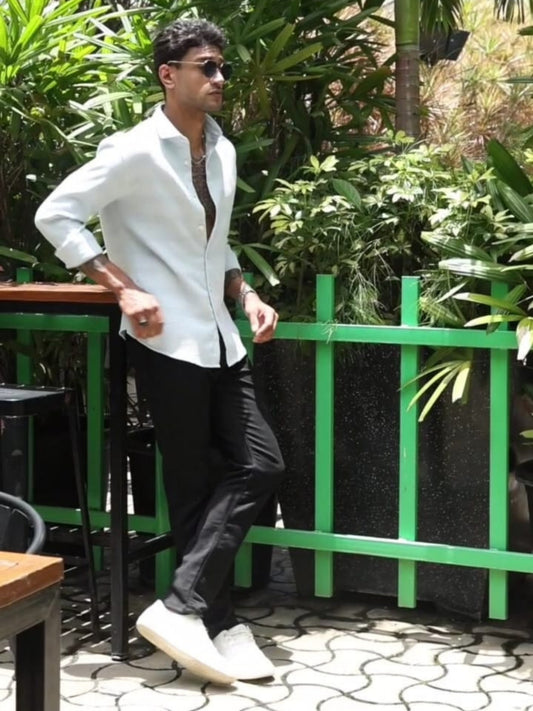 Light Green Imported Textured Shirts